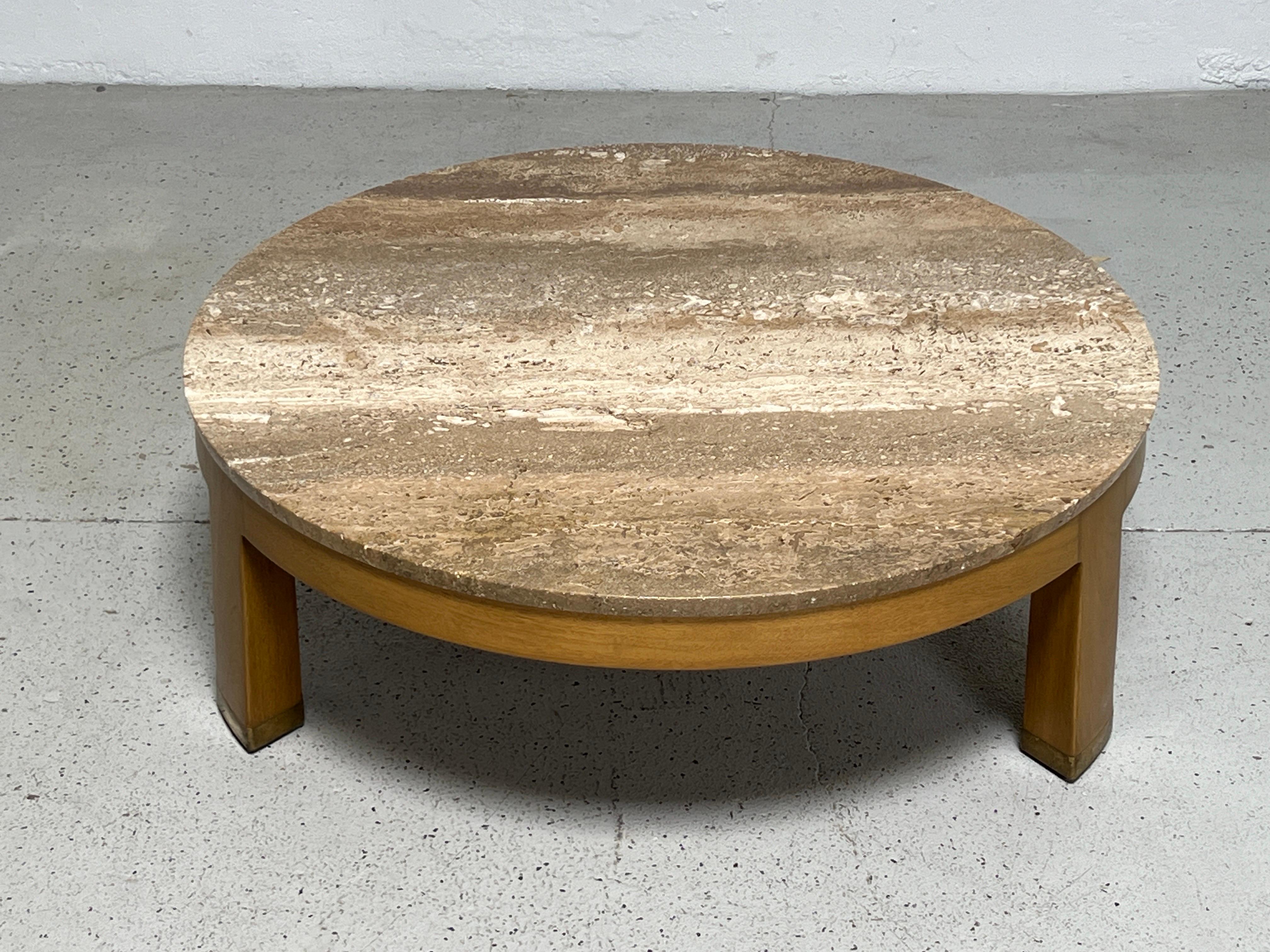 Mid-20th Century Travertine Coffee Table by Edward Wormley for Dunbar For Sale