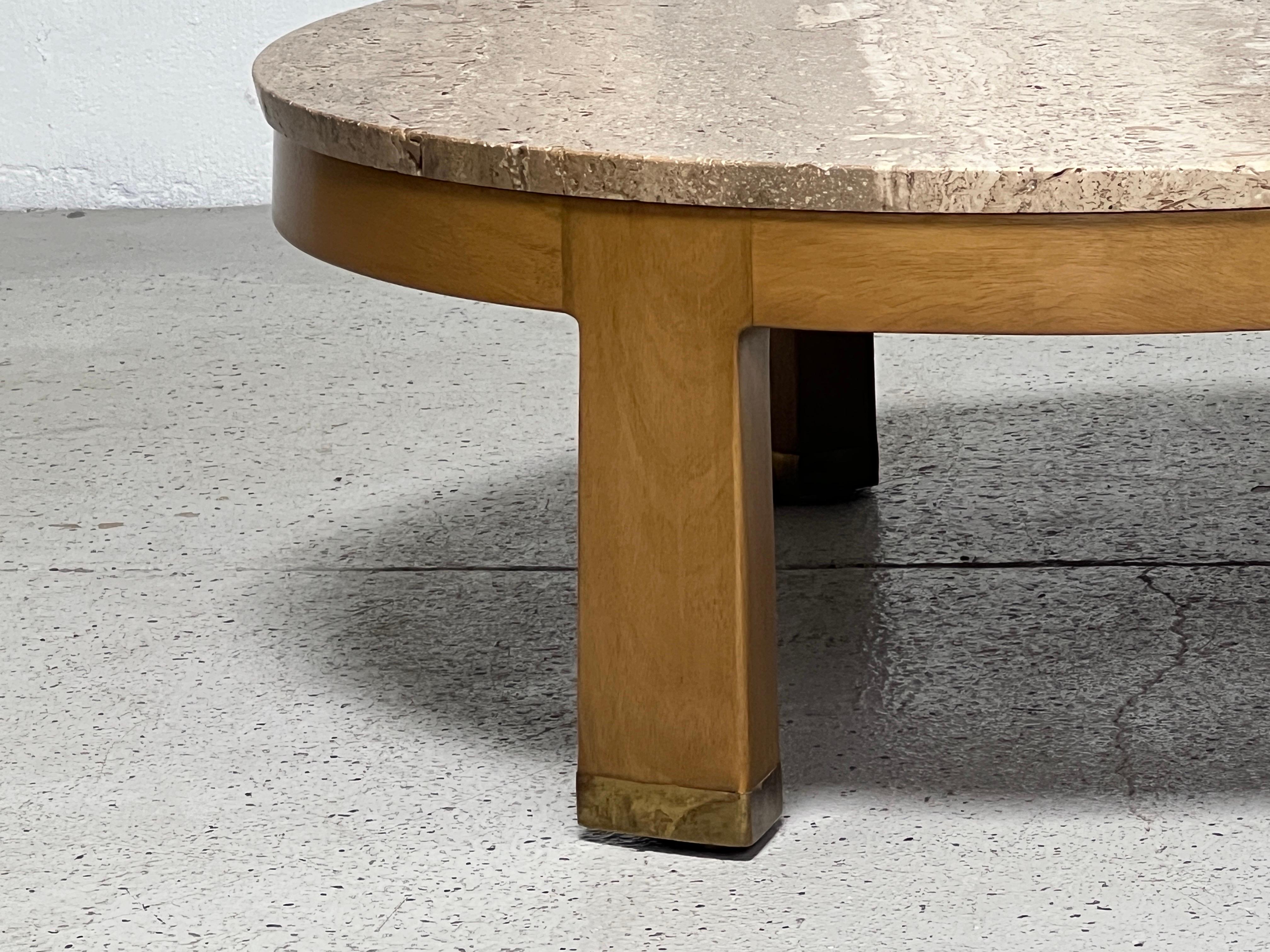 Travertine Coffee Table by Edward Wormley for Dunbar For Sale 4