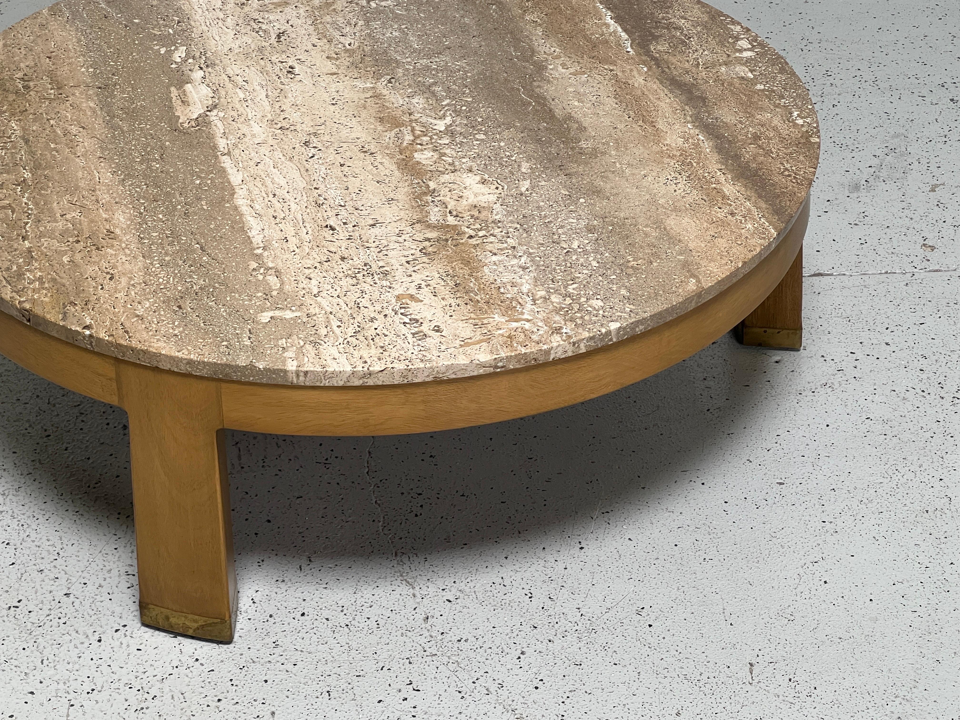 Travertine Coffee Table by Edward Wormley for Dunbar For Sale 5