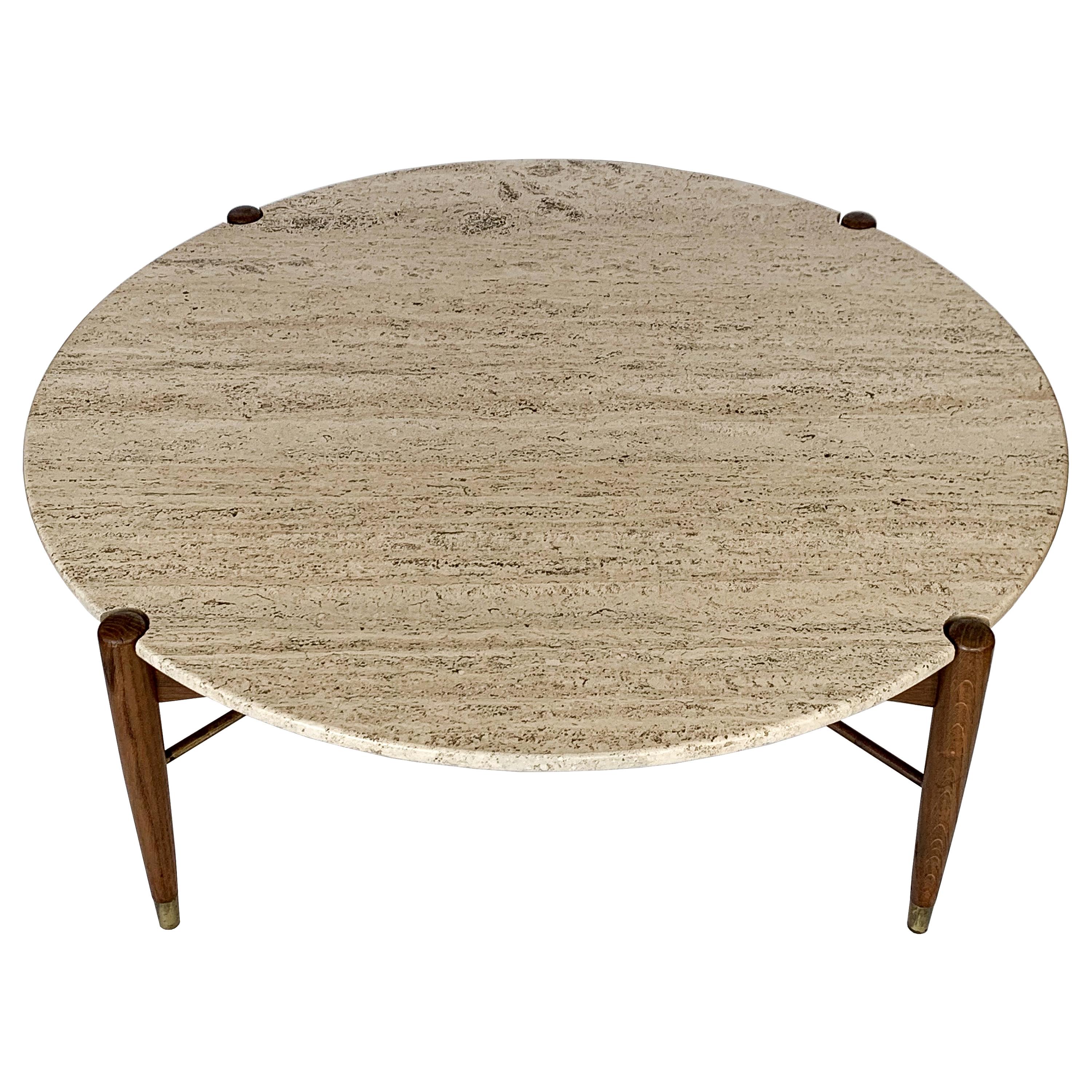 Travertine Coffee Table by Folke Ohlsson for DUX Sweden