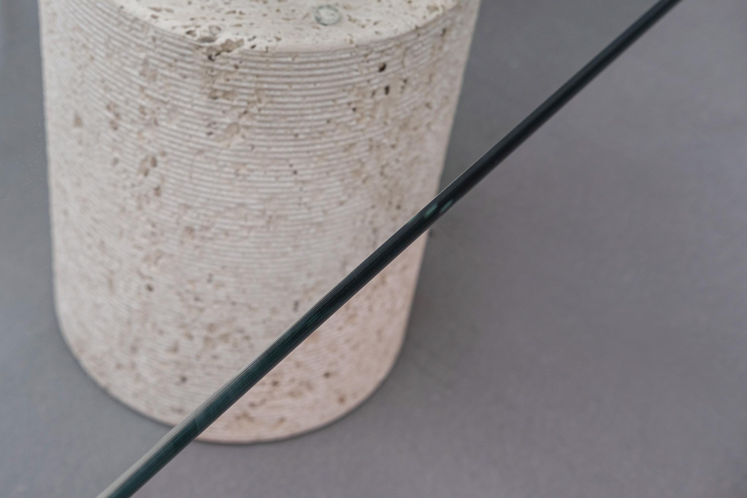 Italian Travertine Coffee Table by Massimo Vignelli for Casigliani