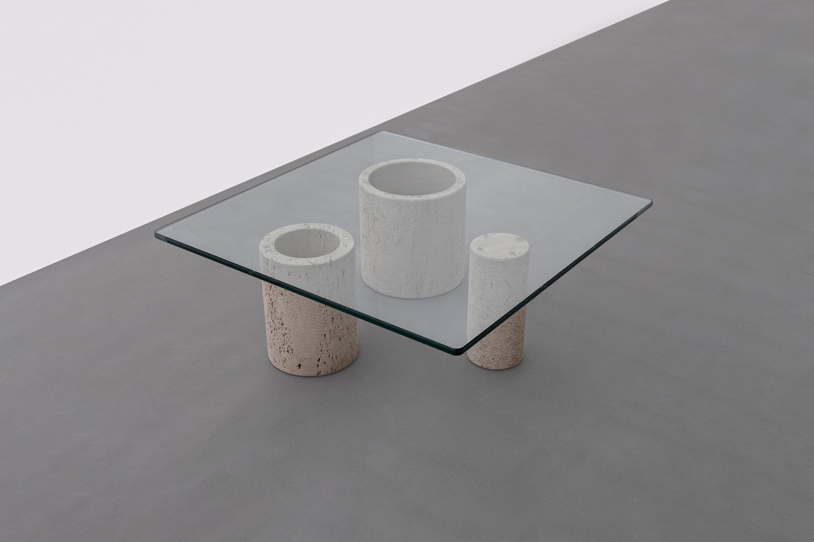 Travertine Coffee Table by Massimo Vignelli for Casigliani In Excellent Condition In Rotterdam, ZH