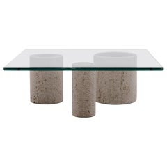 Travertine Coffee Table by Massimo Vignelli for Casigliani
