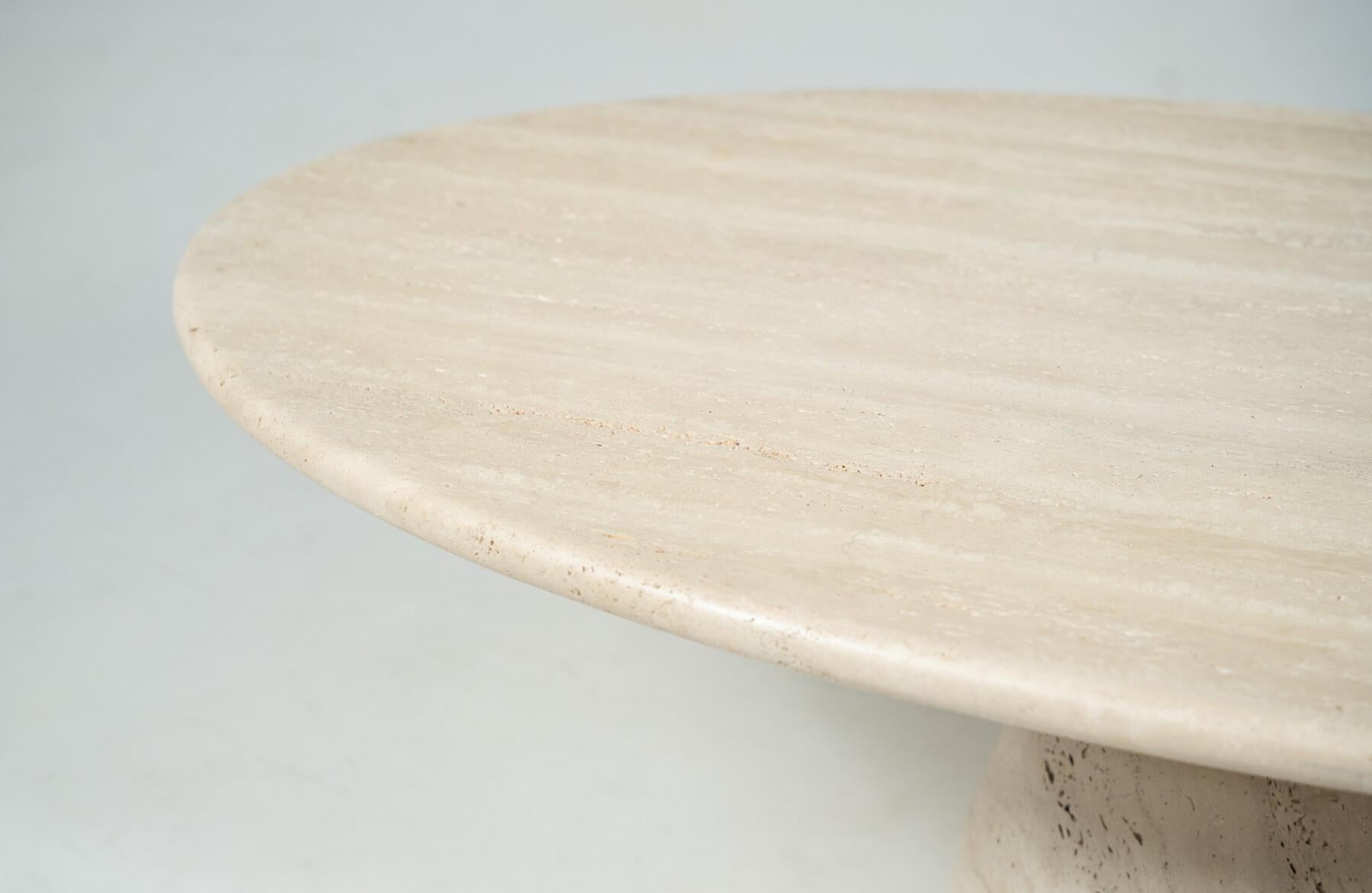 Mesa de centro de travertino de Peter Draenert, años 70 en Bueno estado para la venta en Brussels, BE