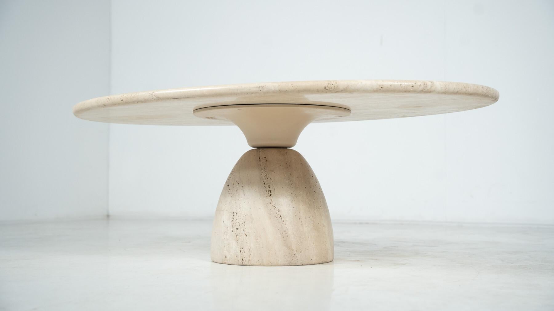 Mesa de centro de travertino de Peter Draenert, años 70 en venta 2
