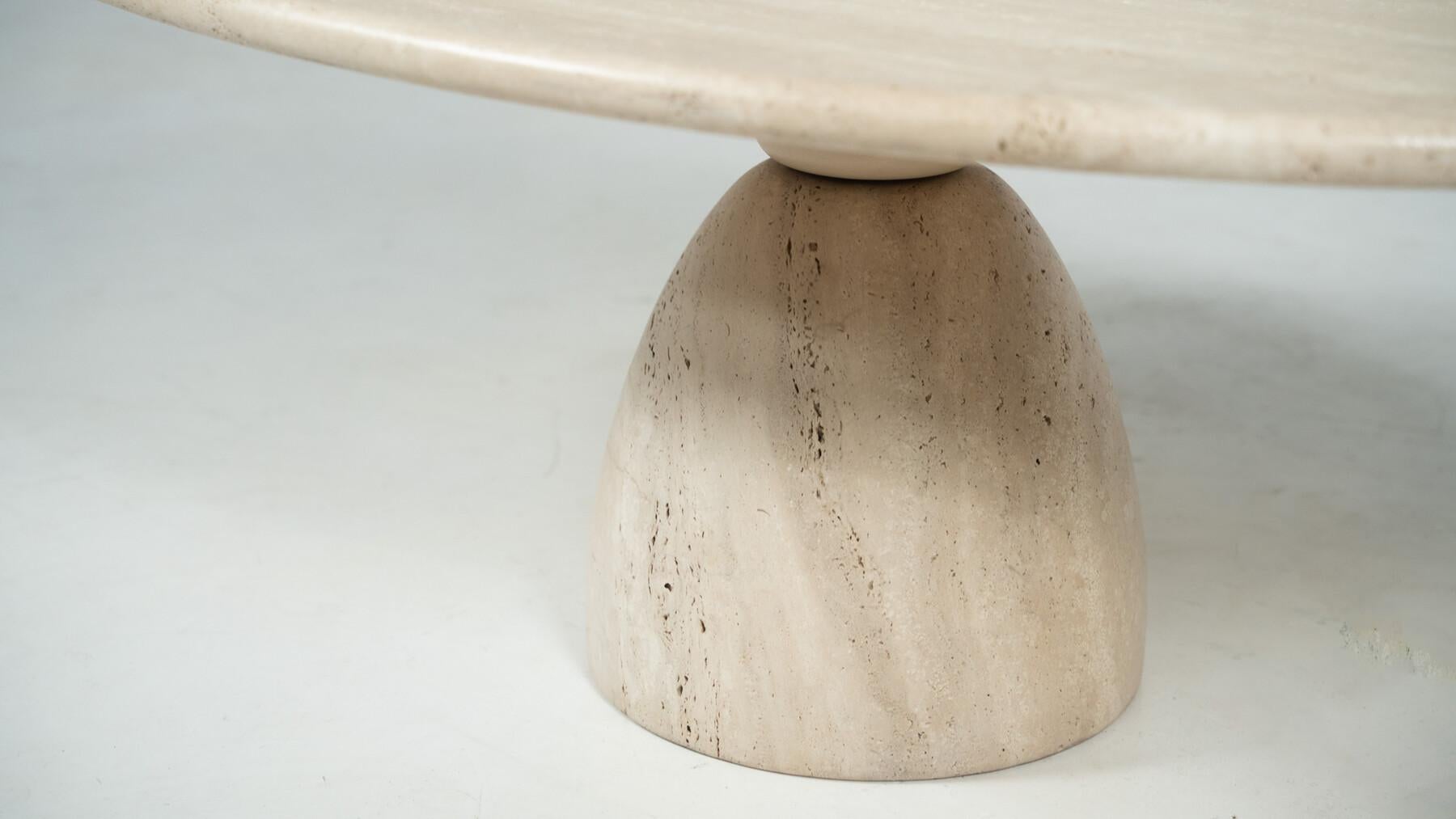 Mesa de centro de travertino de Peter Draenert, años 70 en venta 3
