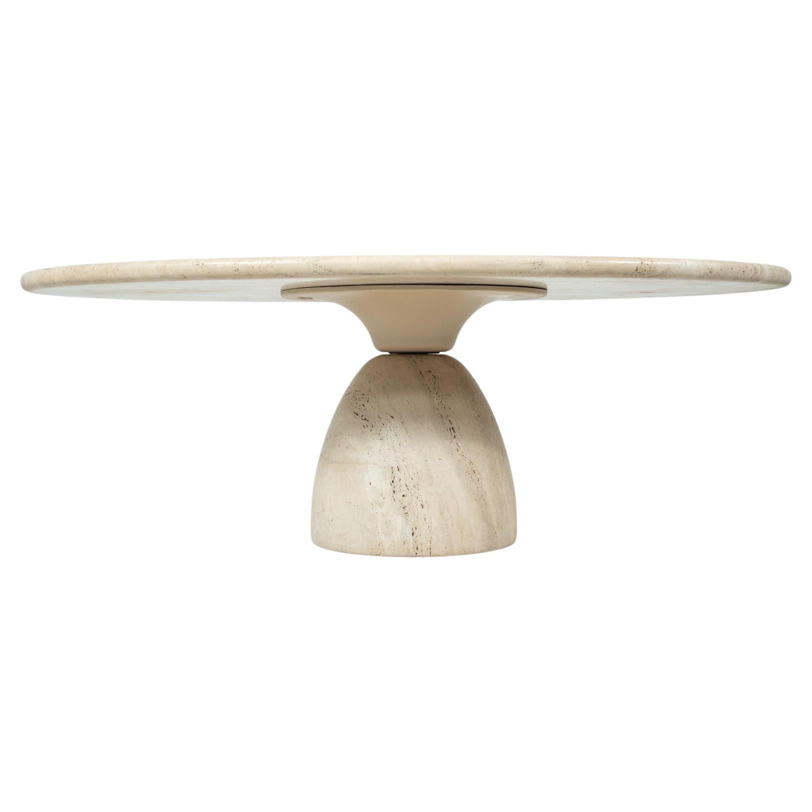 Mesa de centro de travertino de Peter Draenert, años 70 en venta
