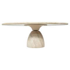 Mesa de centro de travertino de Peter Draenert, años 70