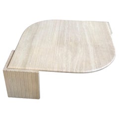 Table basse en travertin de Roche Bobois, France, 1970