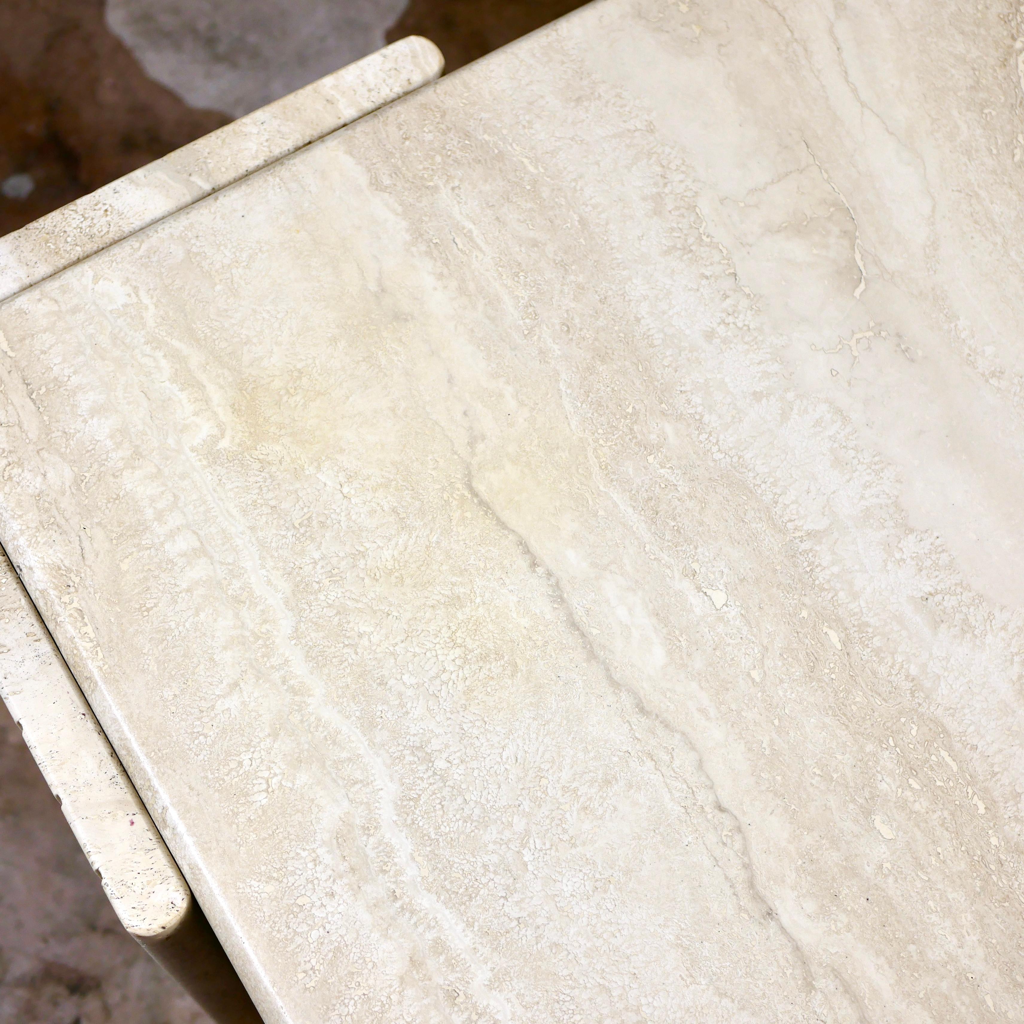 Table basse en travertin de Roche Bobois, fabriquée en France, 1970 7