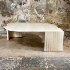 Travertine coffee table by Roche Bobois, made in France, 1970s