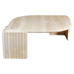 Table basse en travertin de Roche Bobois, fabriquée en France, 1970