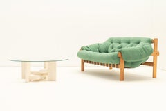 Travertine coffee table by Willy Ballez, 1970's