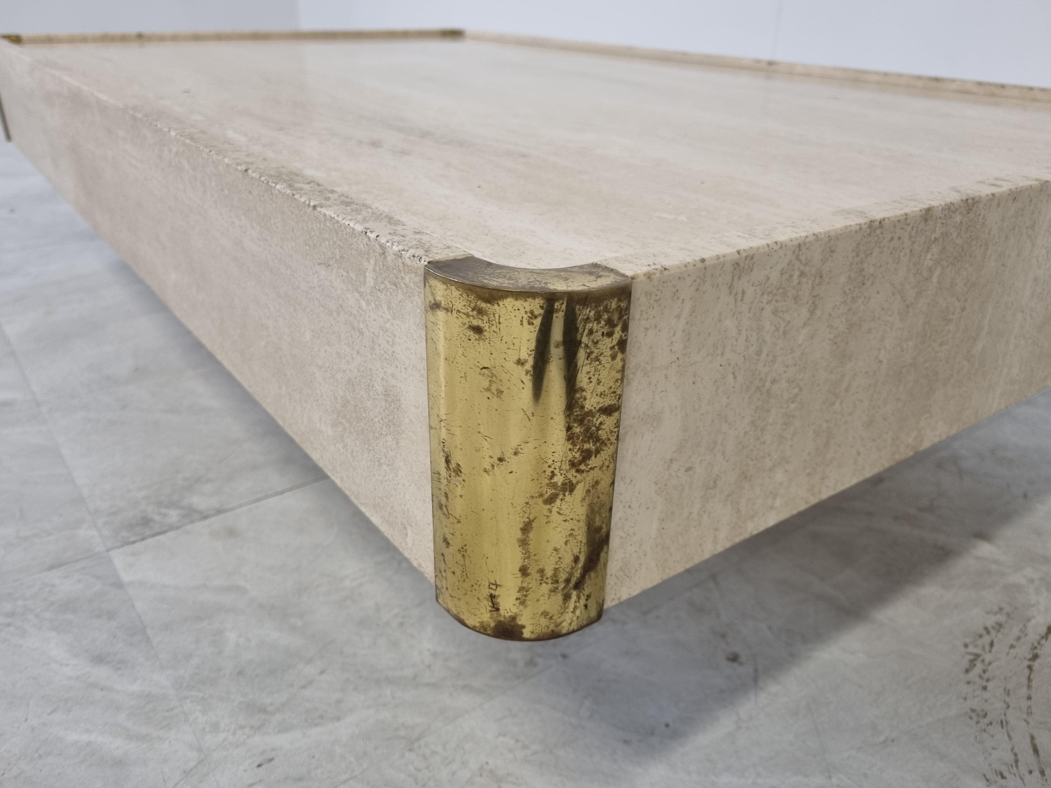 Travertine Coffee Table by Willy Rizzo, 1970s 3