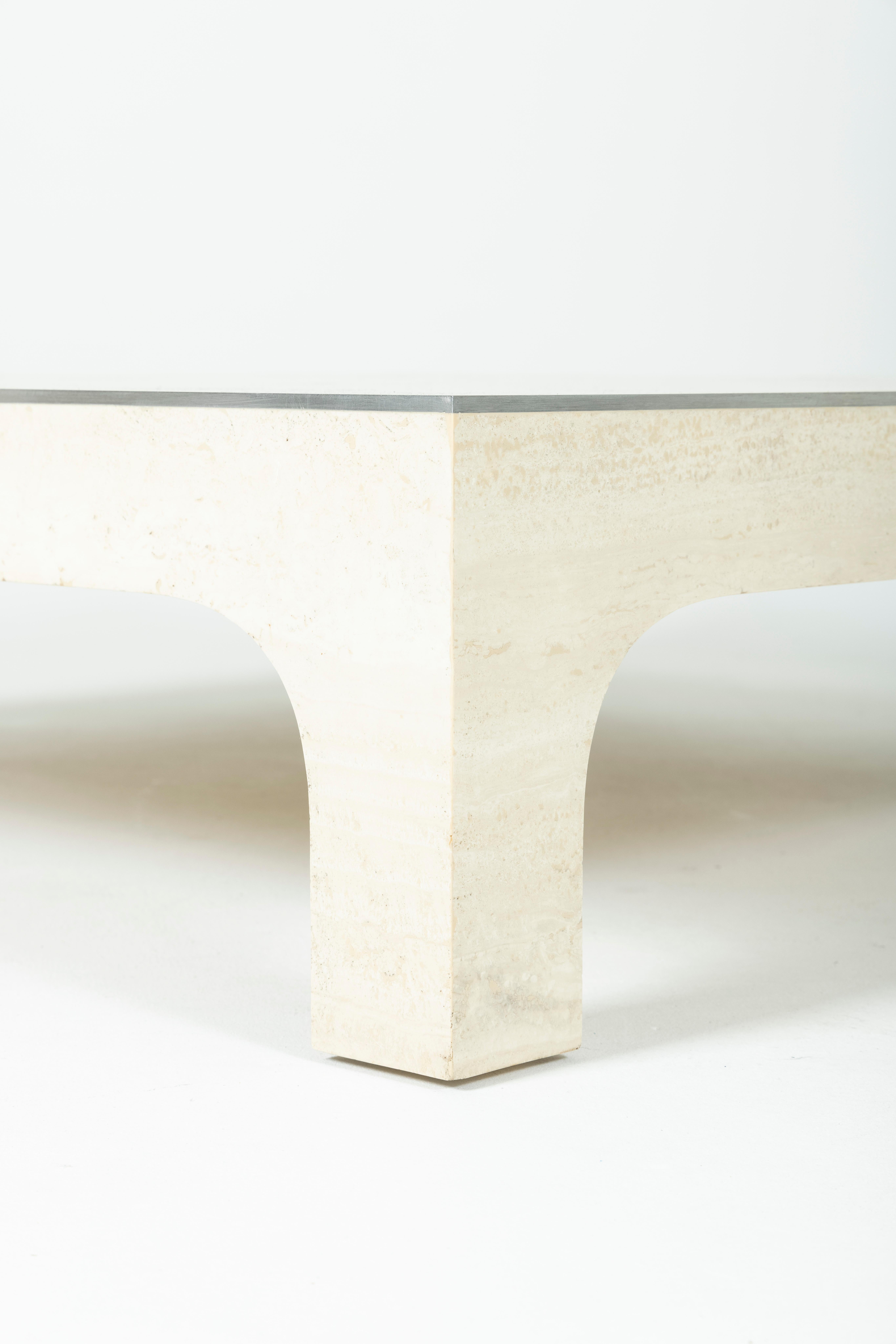 20th Century Travertine coffee table by Willy Rizzo, 1970s.