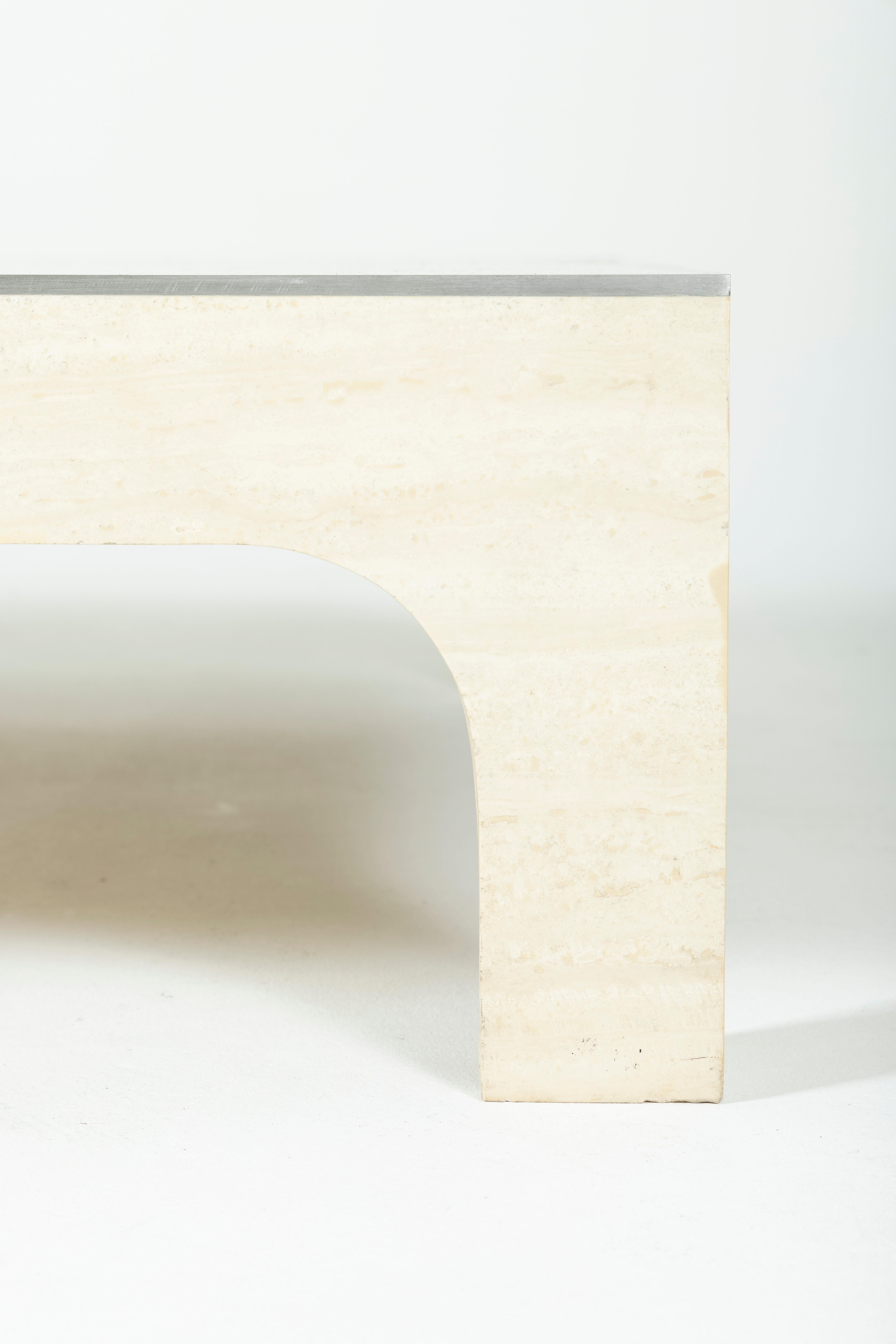 Travertine coffee table by Willy Rizzo, 1970s. 2