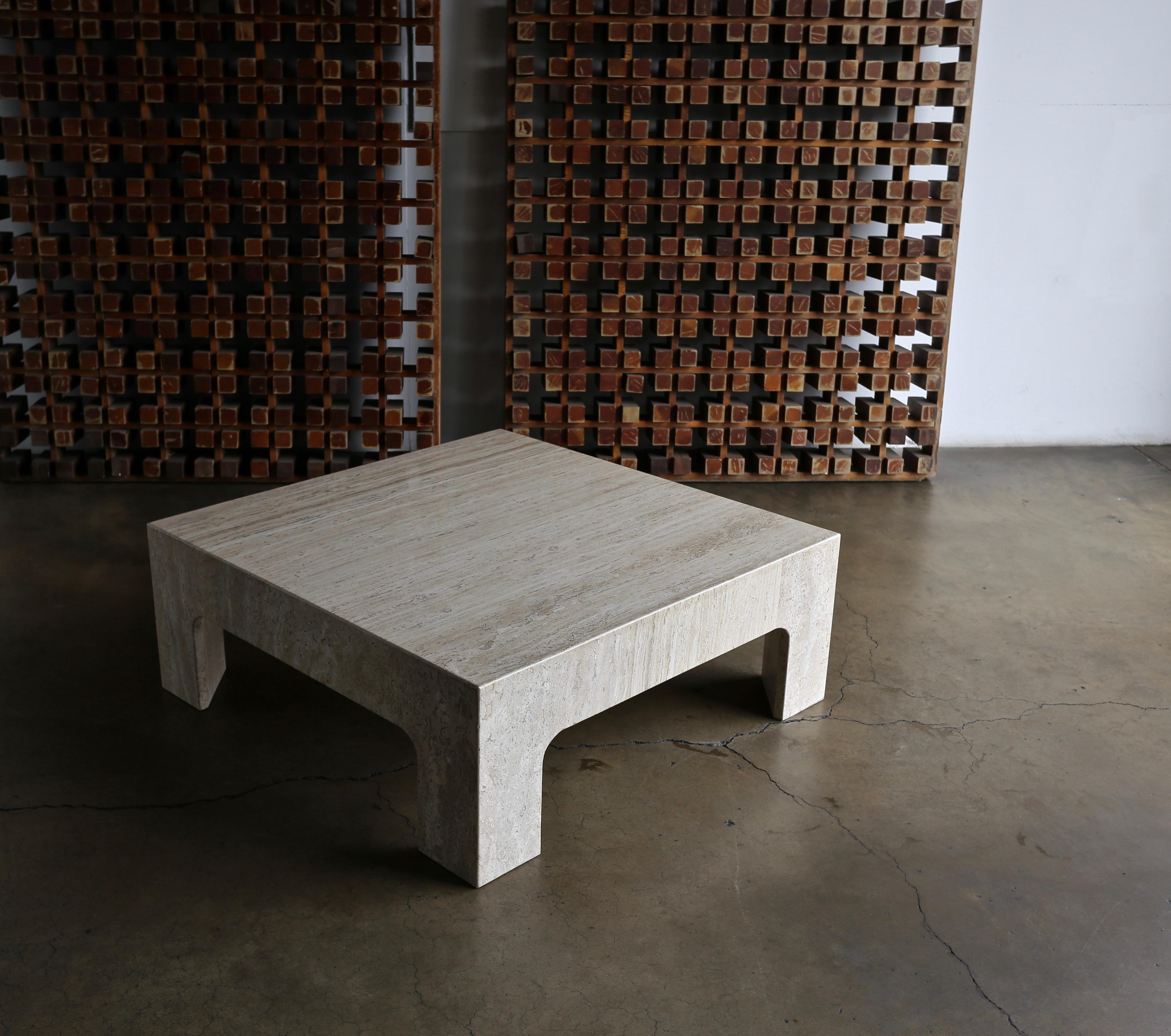 Travertine Coffee Table, circa 1980 6