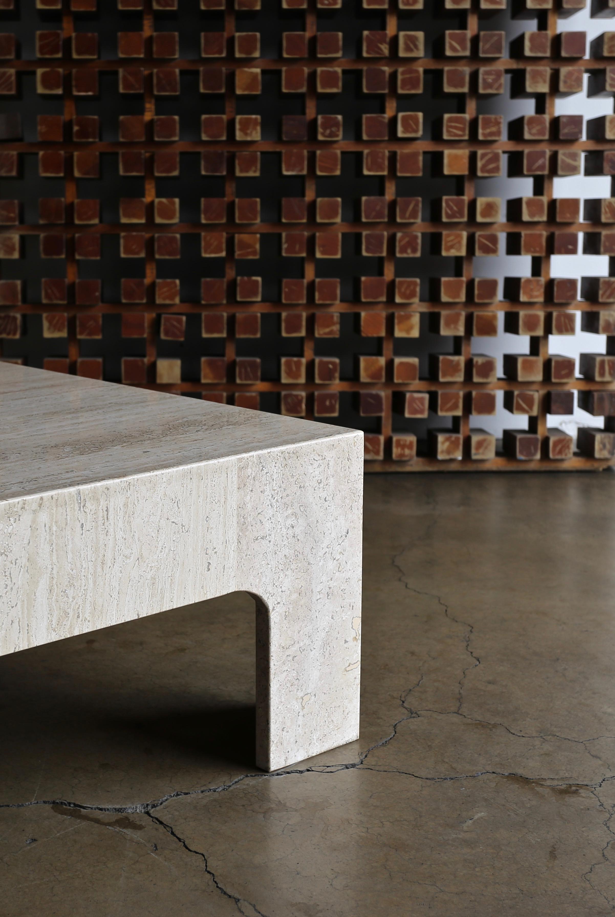 20th Century Travertine Coffee Table, circa 1980