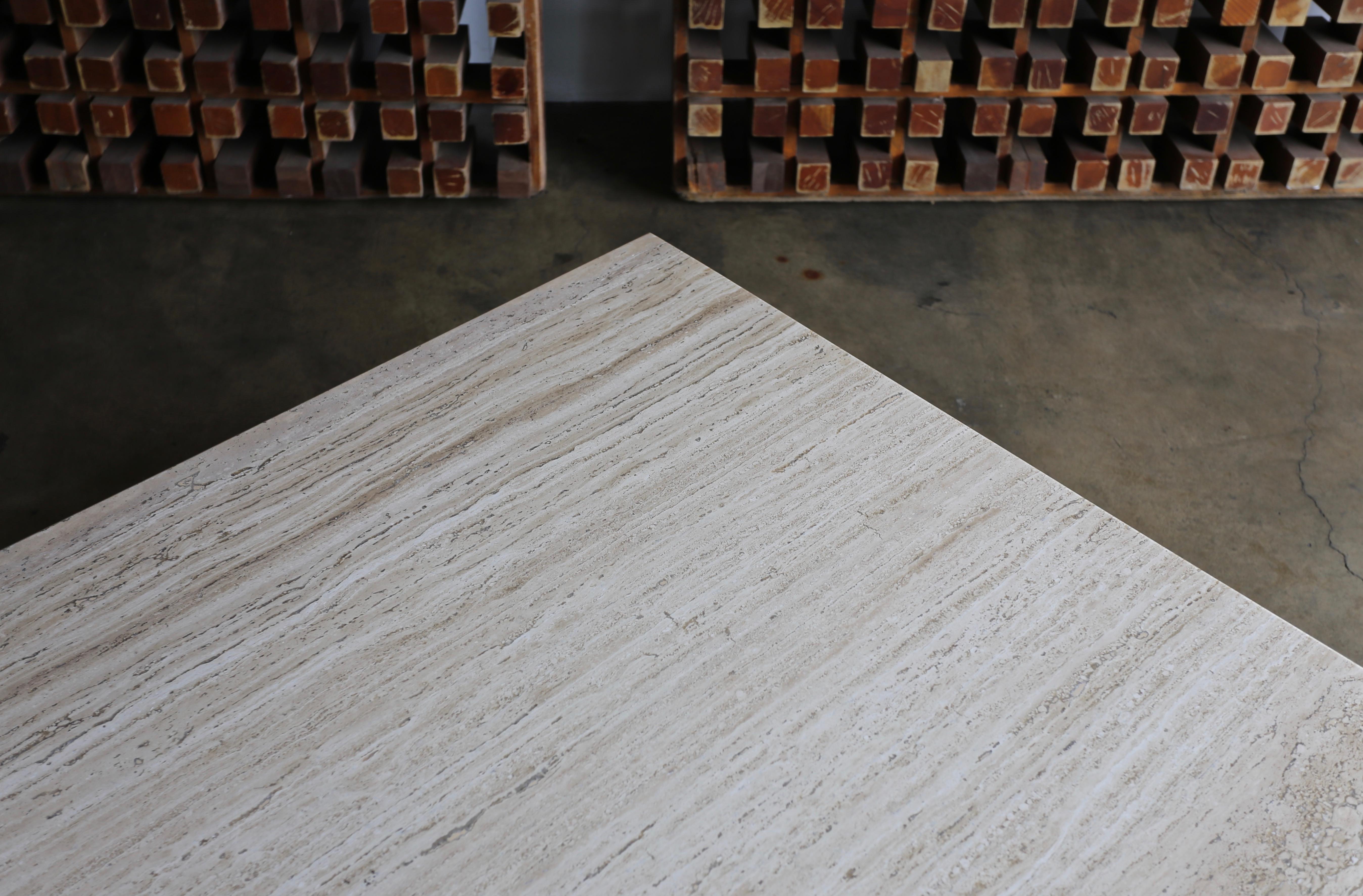 Travertine Coffee Table, circa 1980 1