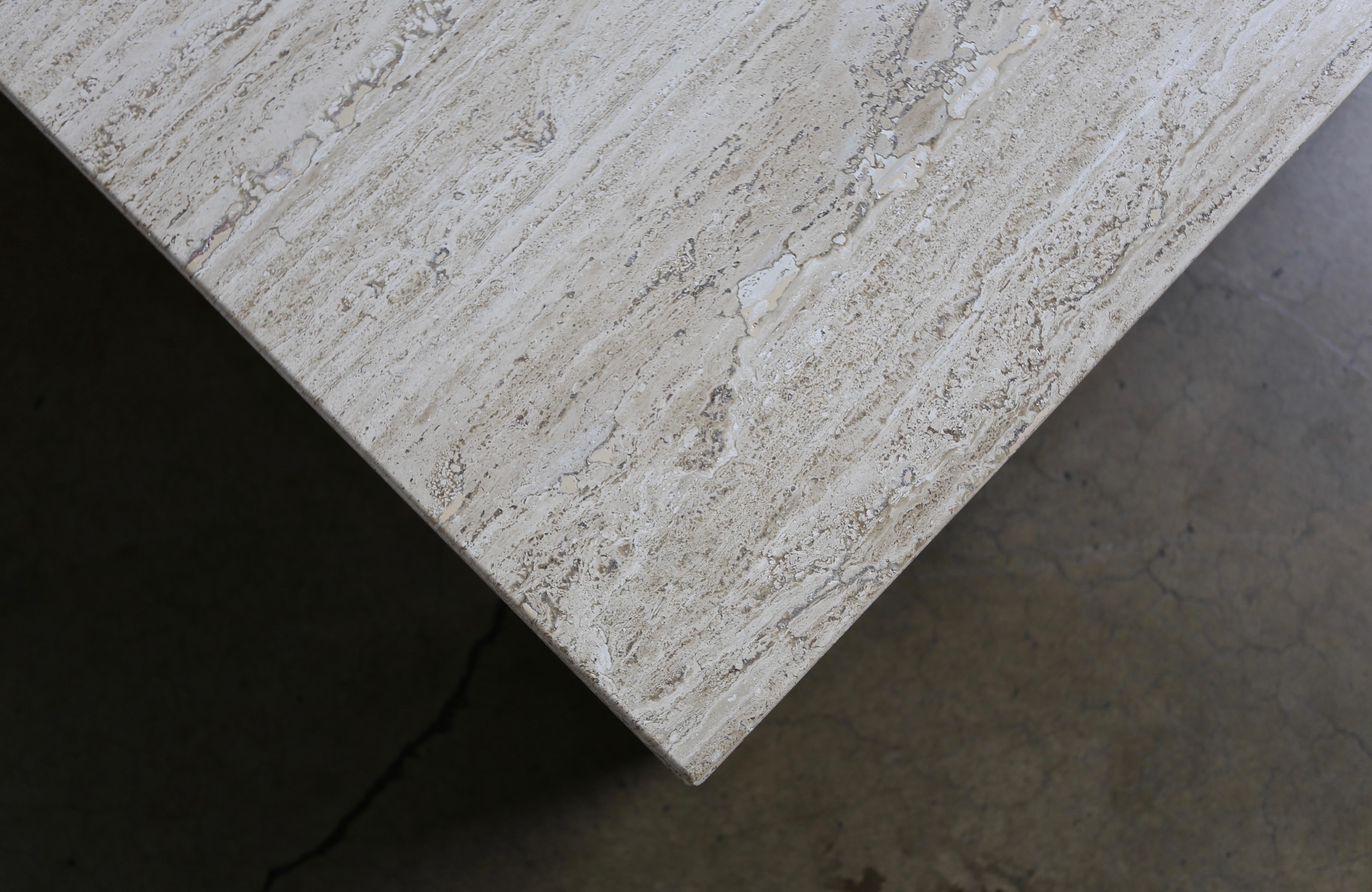 Travertine Coffee Table, circa 1980 3