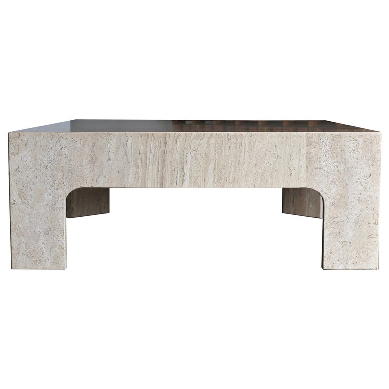 Travertine coffee table, ca. 1980, offered by Archive 20th Century