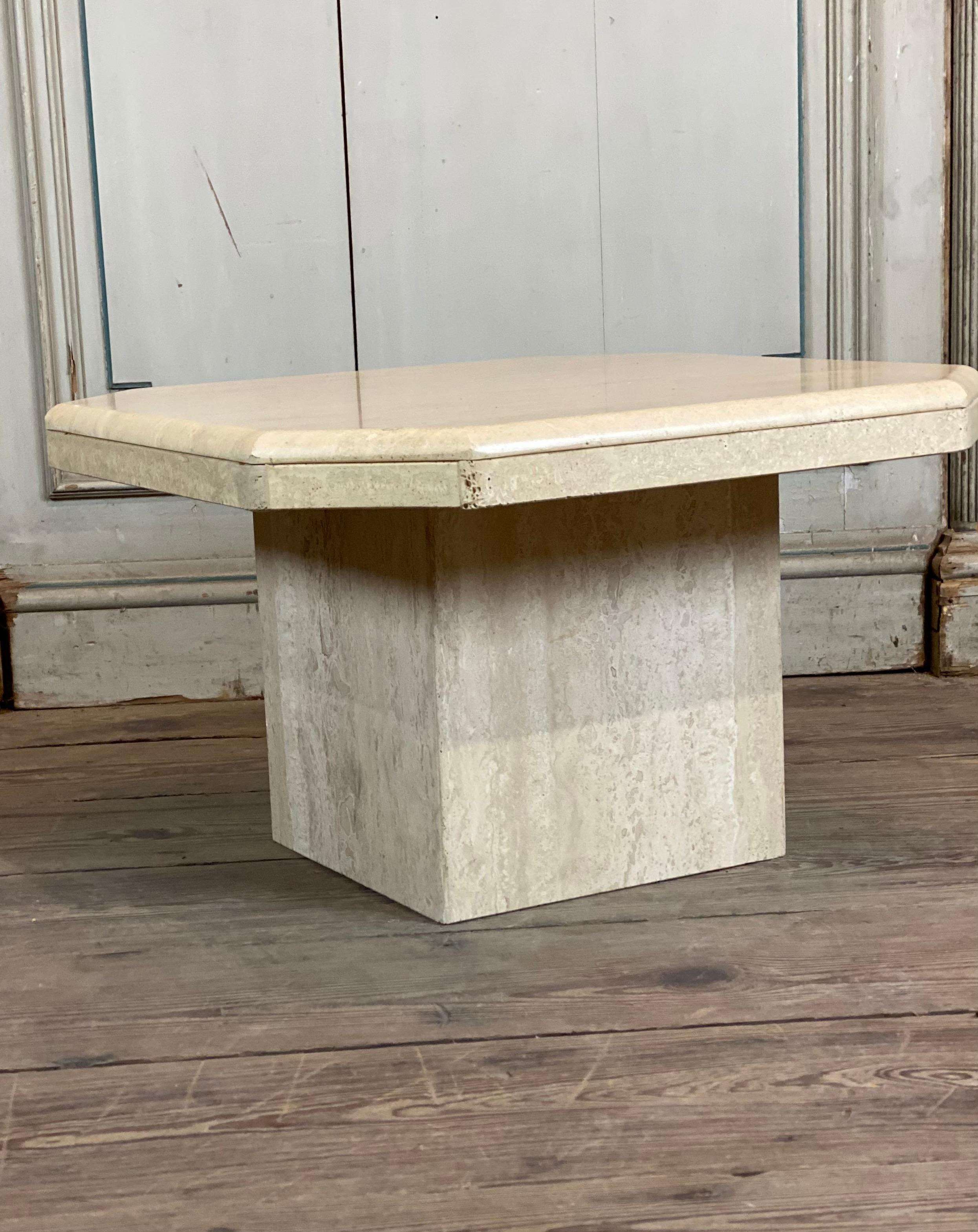 Mid-Century Modern Travertine Coffee Table