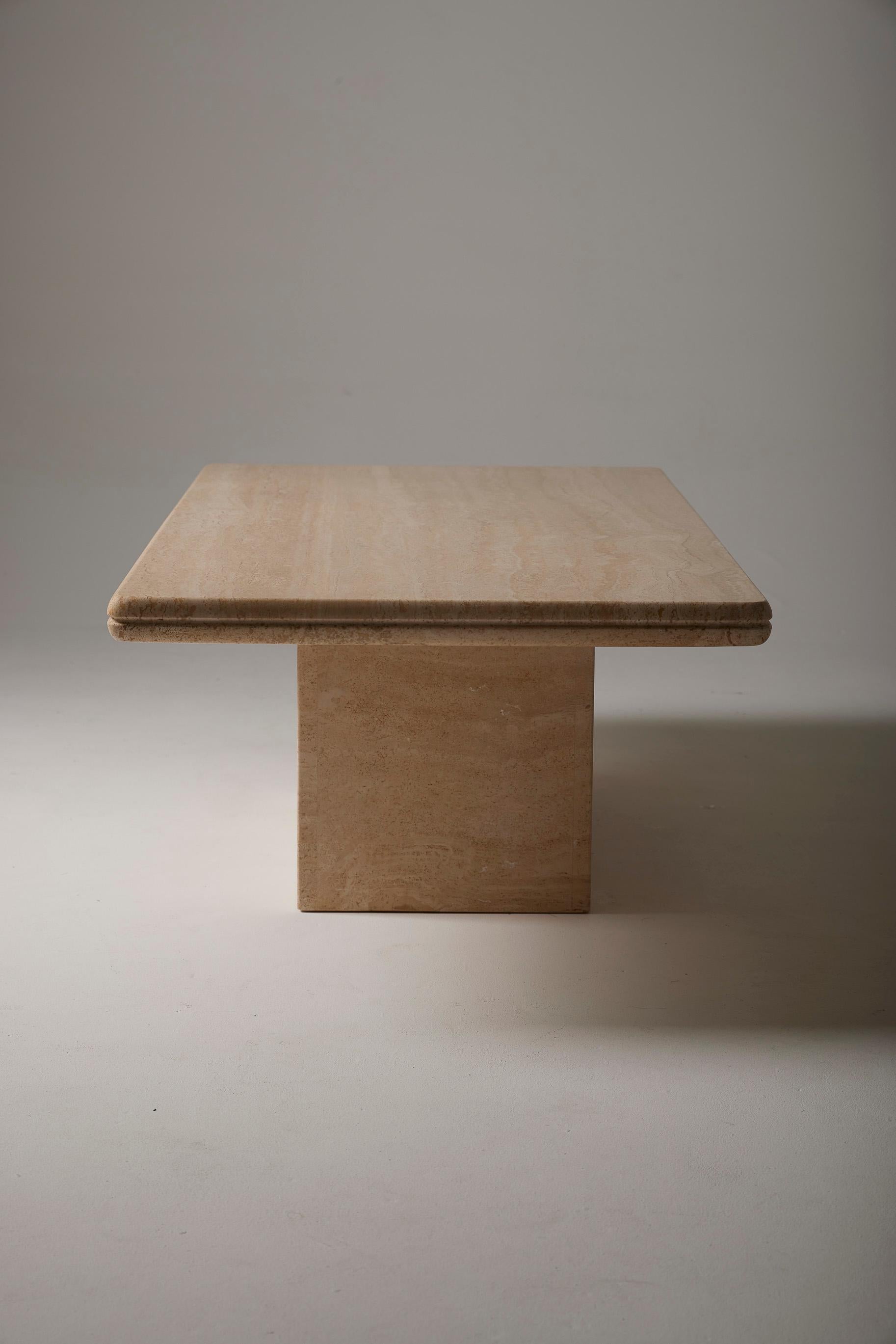 20th Century  Travertine coffee table For Sale