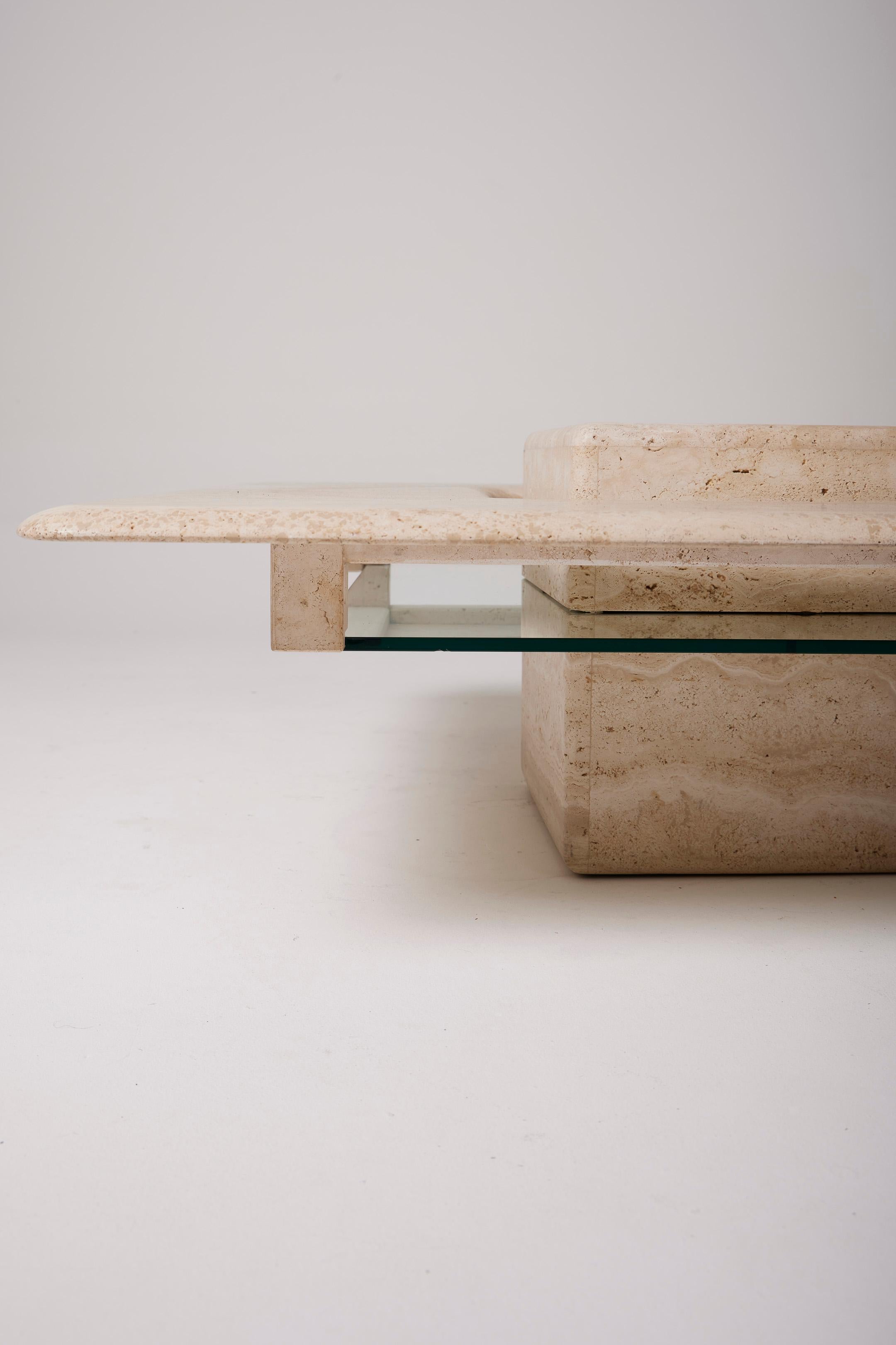 20th Century Travertine coffee table For Sale