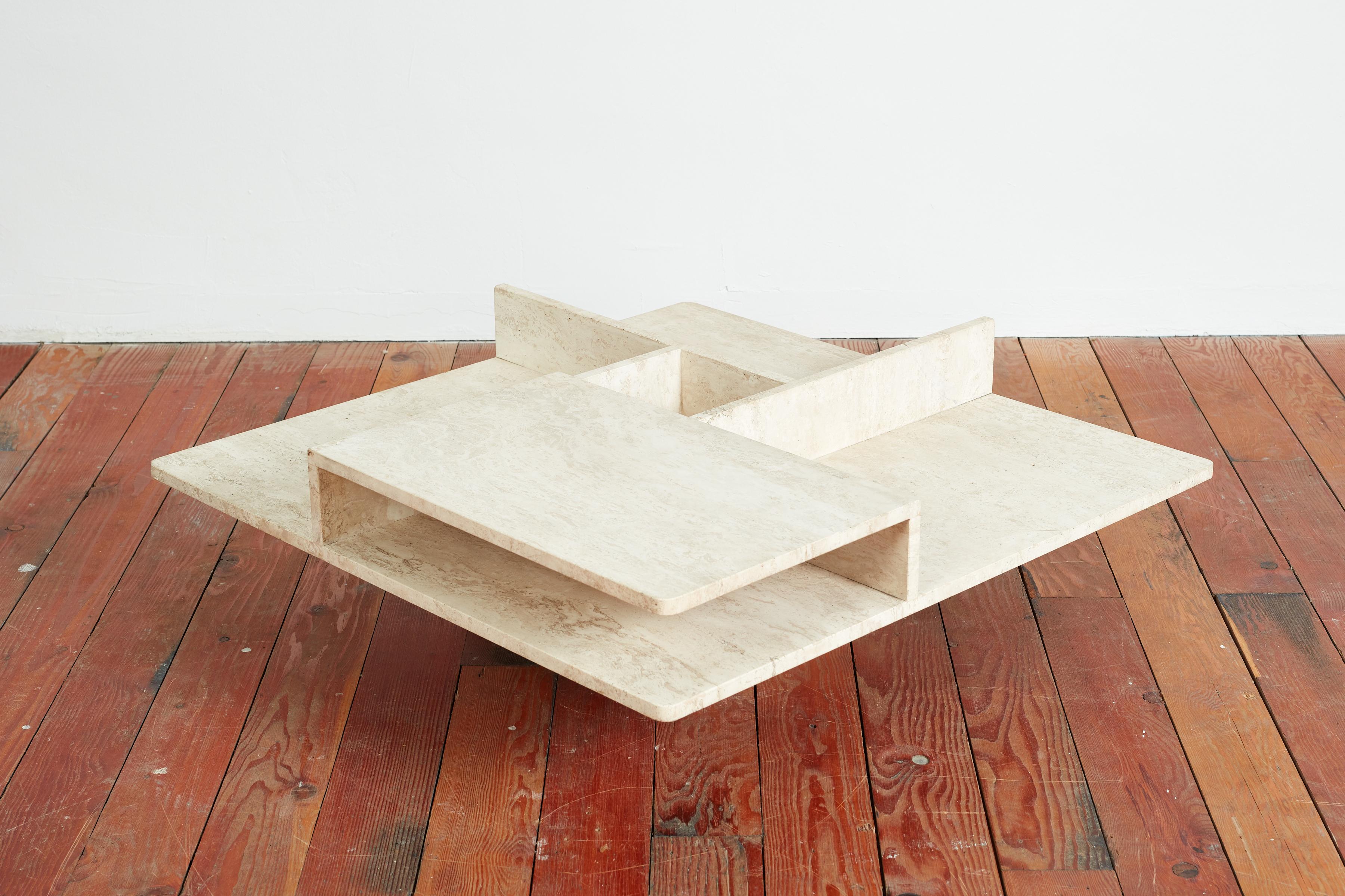 Late 20th Century Travertine Coffee Table