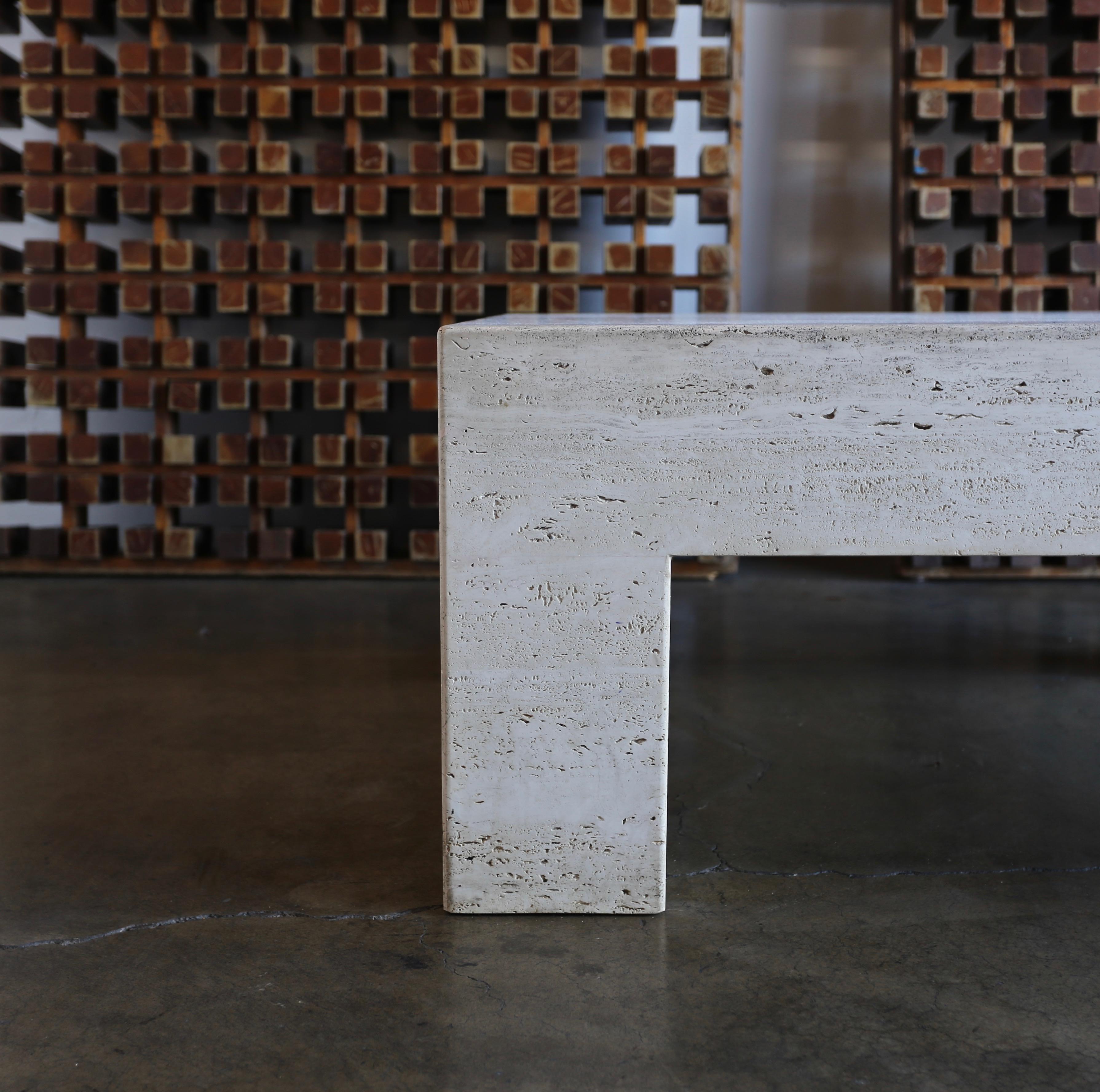 20th Century Travertine Coffee Table