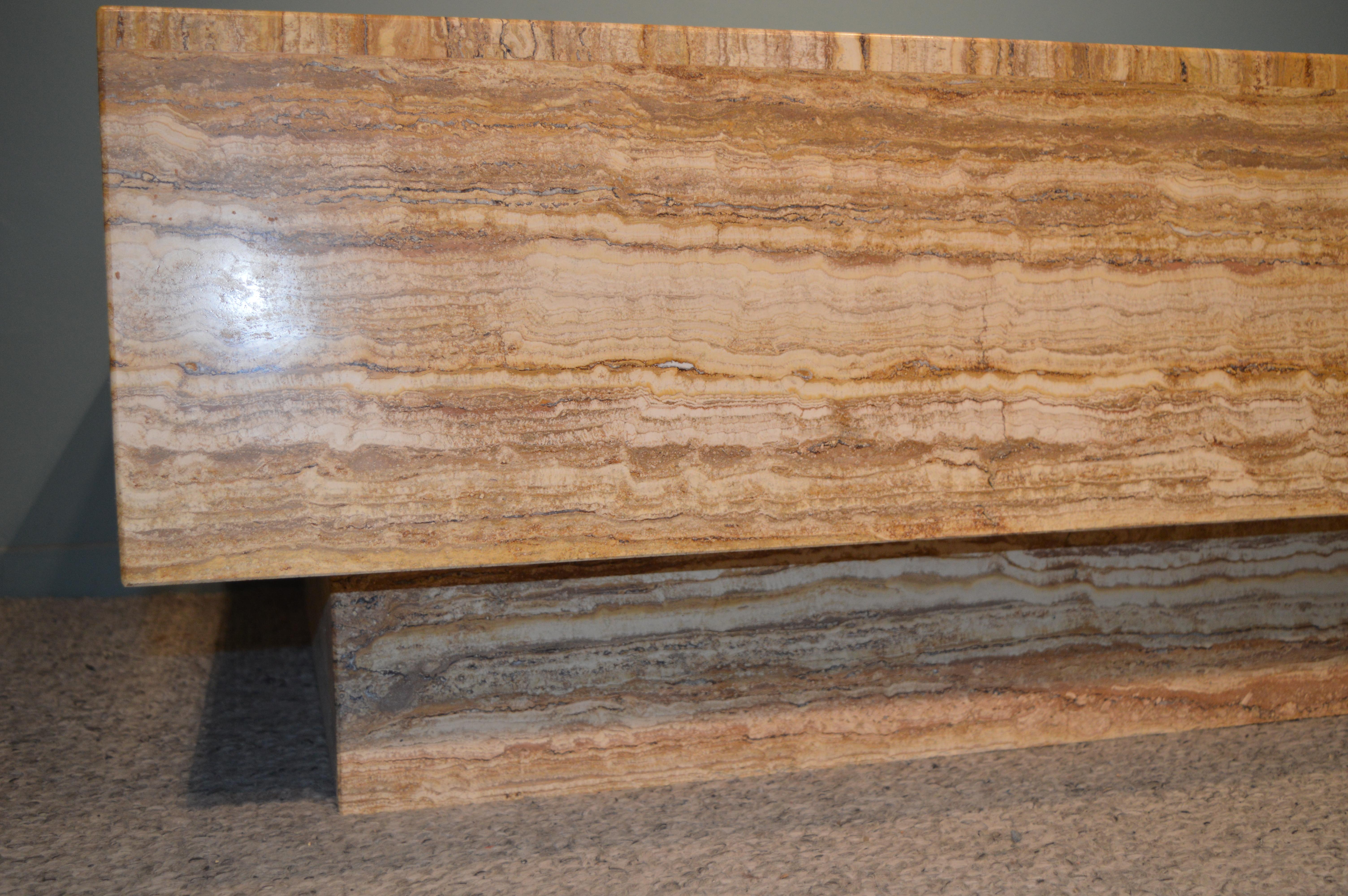 Late 20th Century Travertine Coffee Table