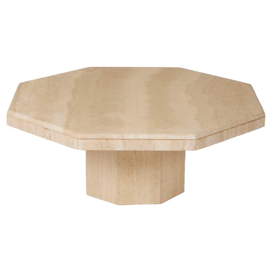 Travertine coffee table For Sale