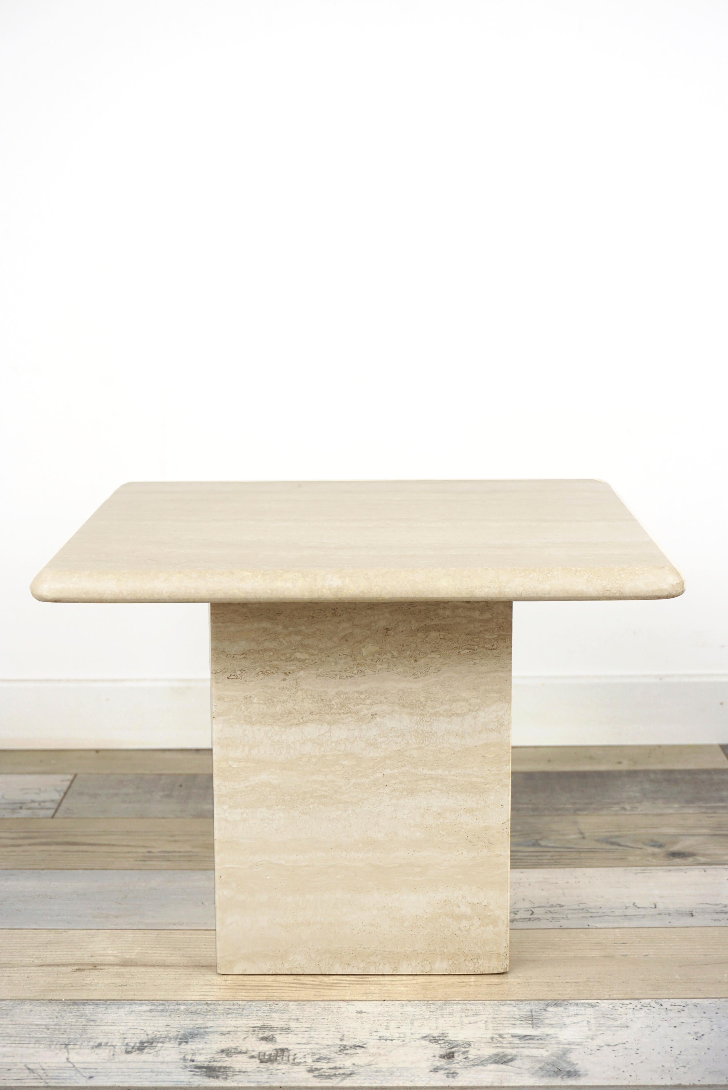 French Travertine Coffee Table Hollywood Regency Style