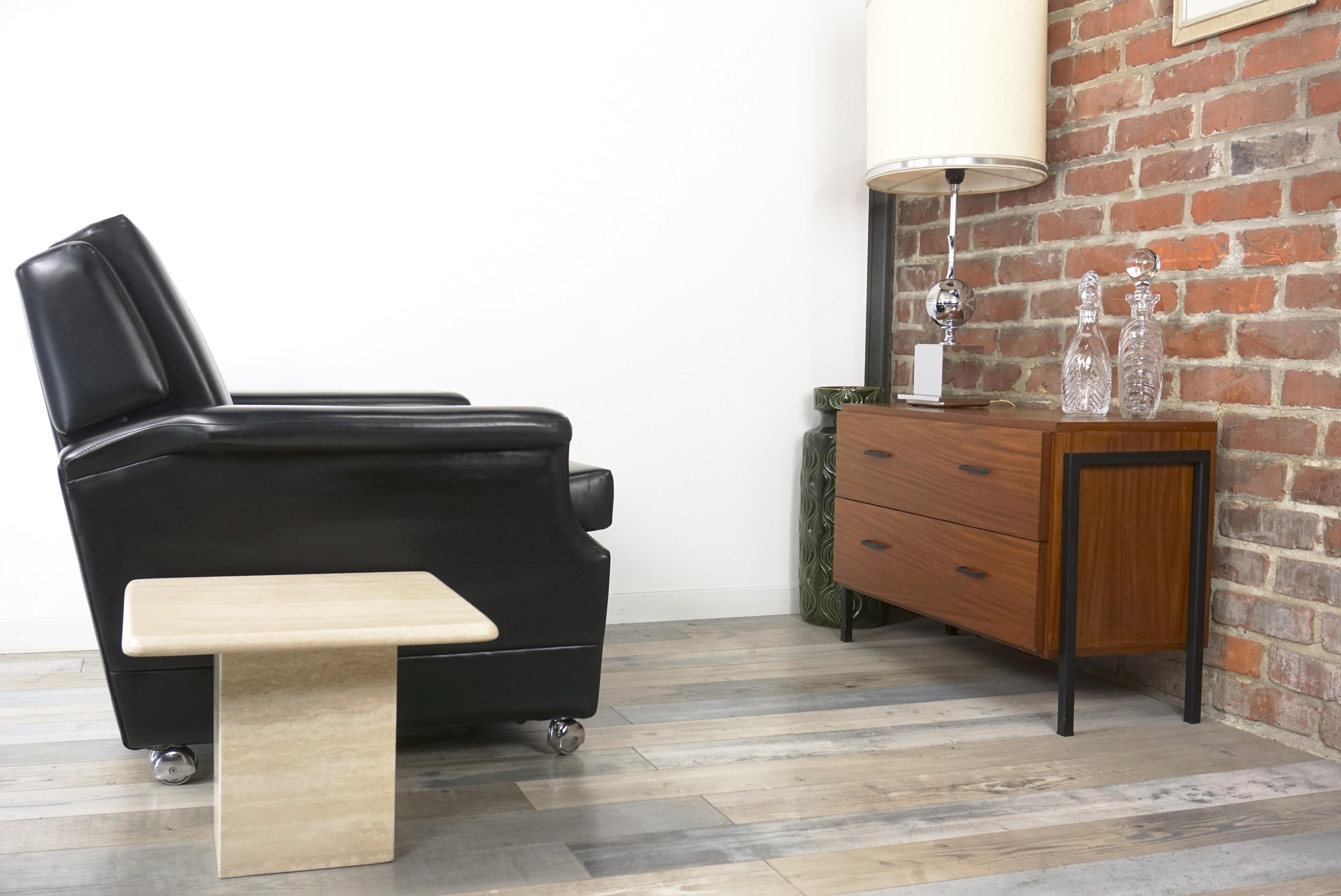 Travertine Coffee Table Hollywood Regency Style In Excellent Condition In Tourcoing, FR