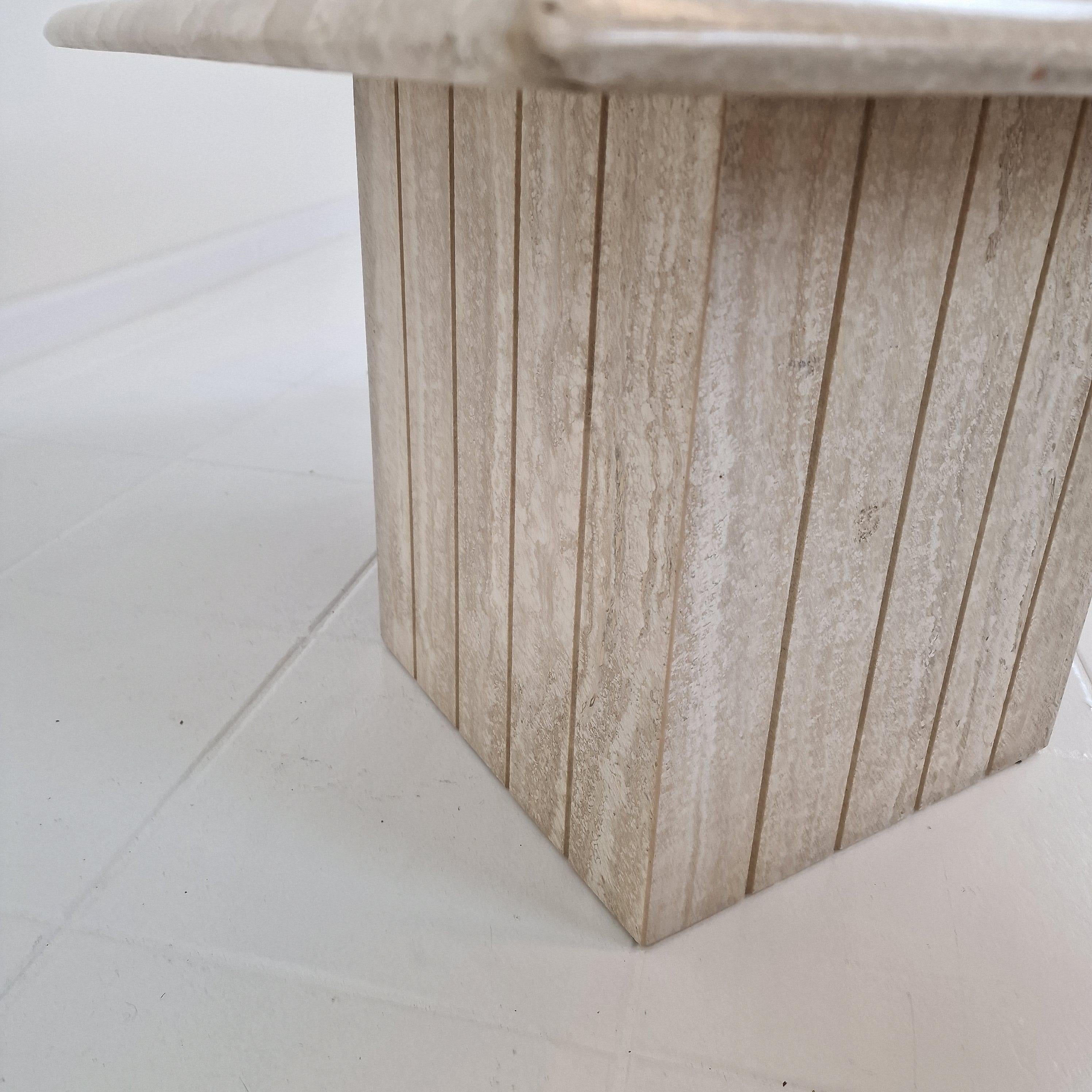 Travertine Coffee Table in Teardrop Shape, 1980's For Sale 9