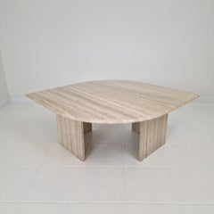 Travertine Coffee Table in Teardrop Shape, 1980's