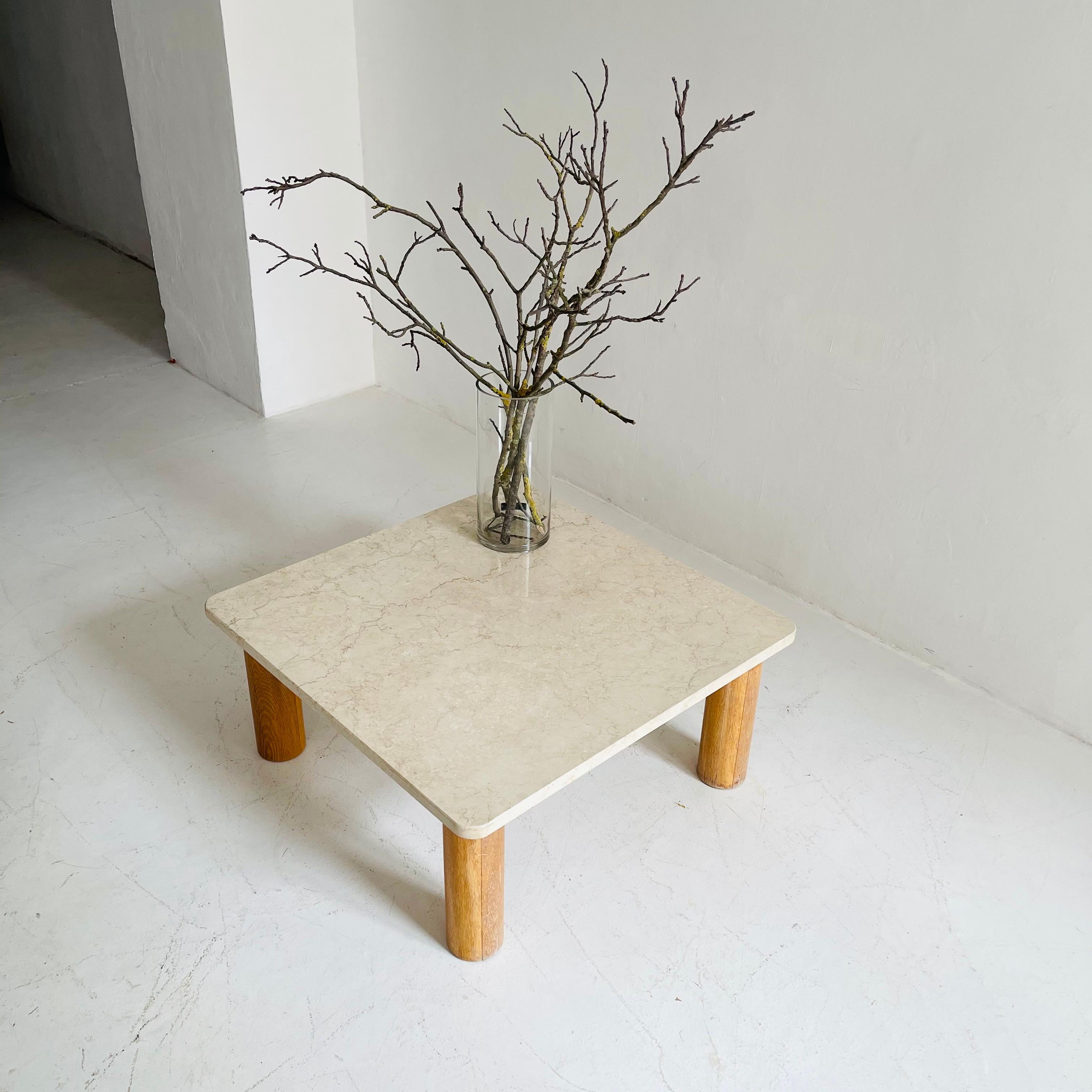 Travertine Coffee Table Style of Charlotte Perriand, France, 1960s For Sale 4