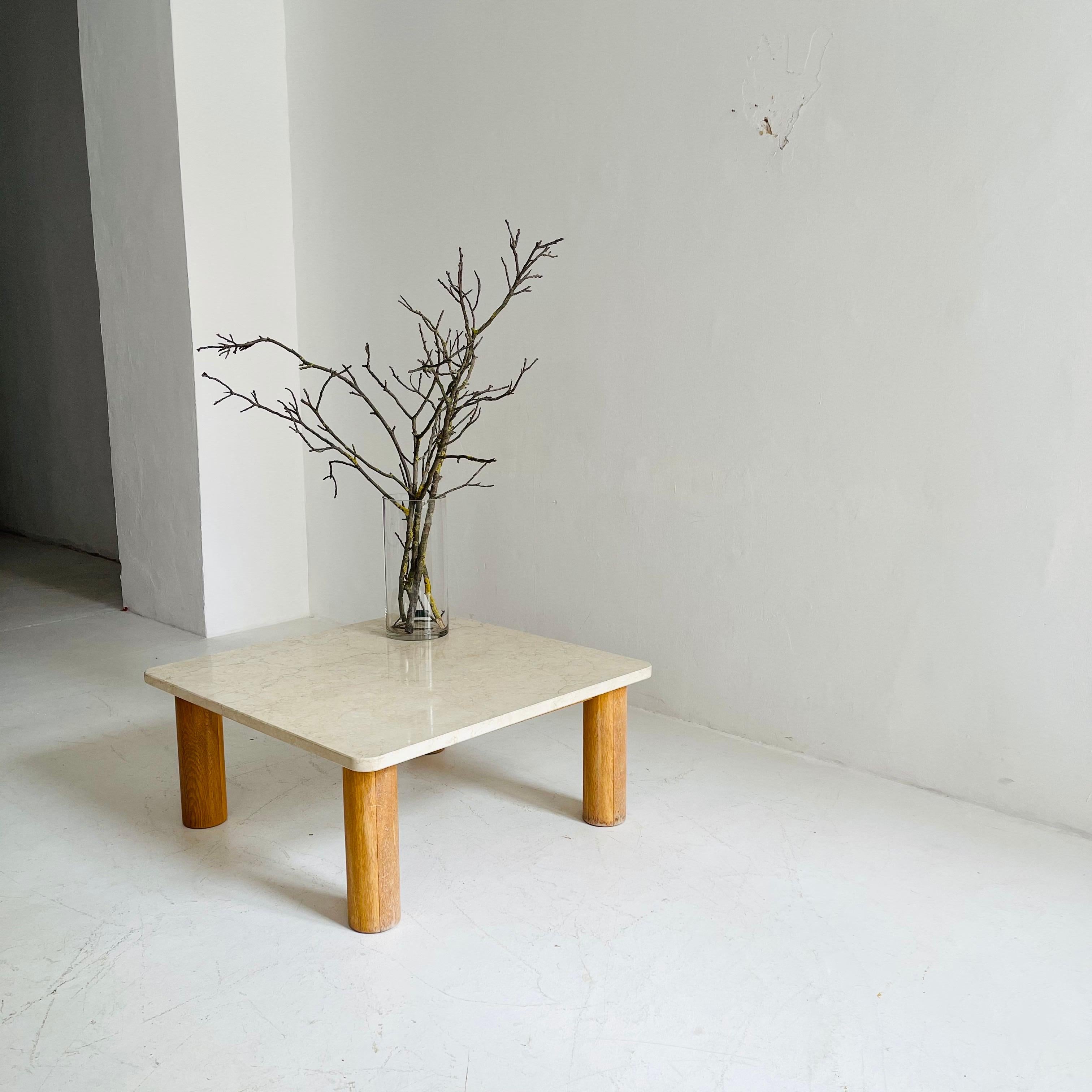 Travertine Coffee Table Style of Charlotte Perriand, France, 1960s For Sale 9