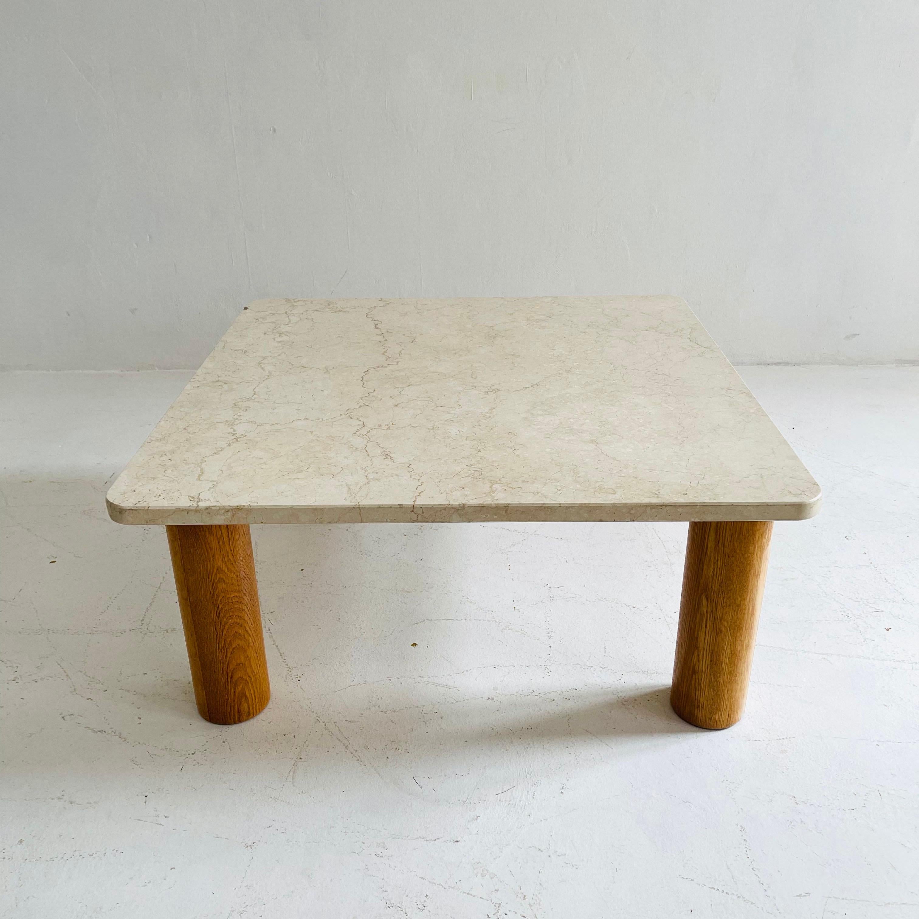 Travertine Coffee Table Style of Charlotte Perriand, France, 1960s In Good Condition For Sale In Vienna, AT