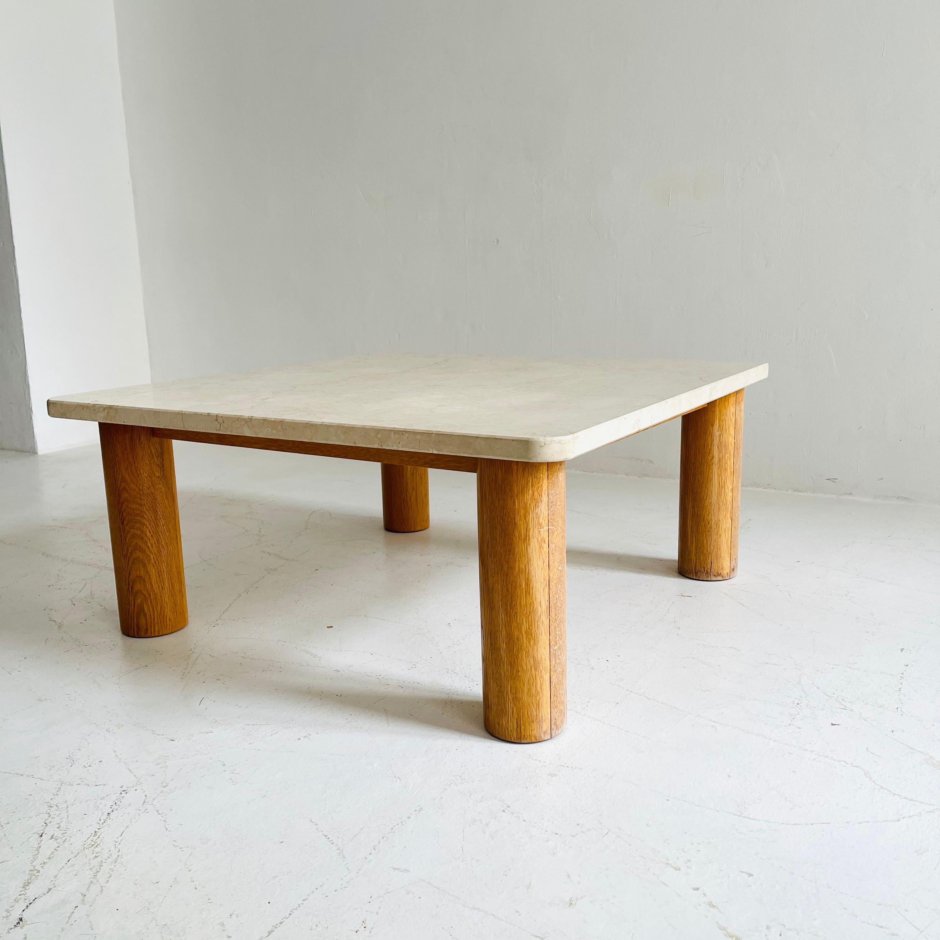 Travertine Coffee Table Style of Charlotte Perriand, France, 1960s For Sale 1