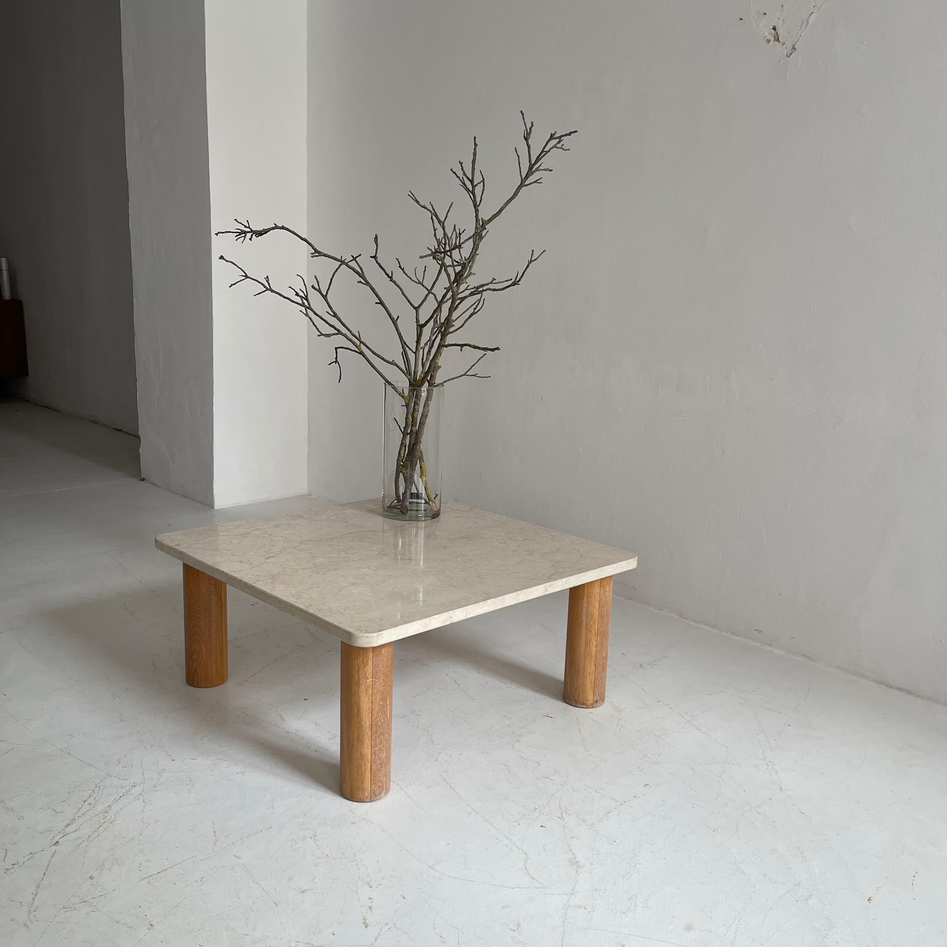 Travertine Coffee Table Style of Charlotte Perriand, France, 1960s For Sale 3