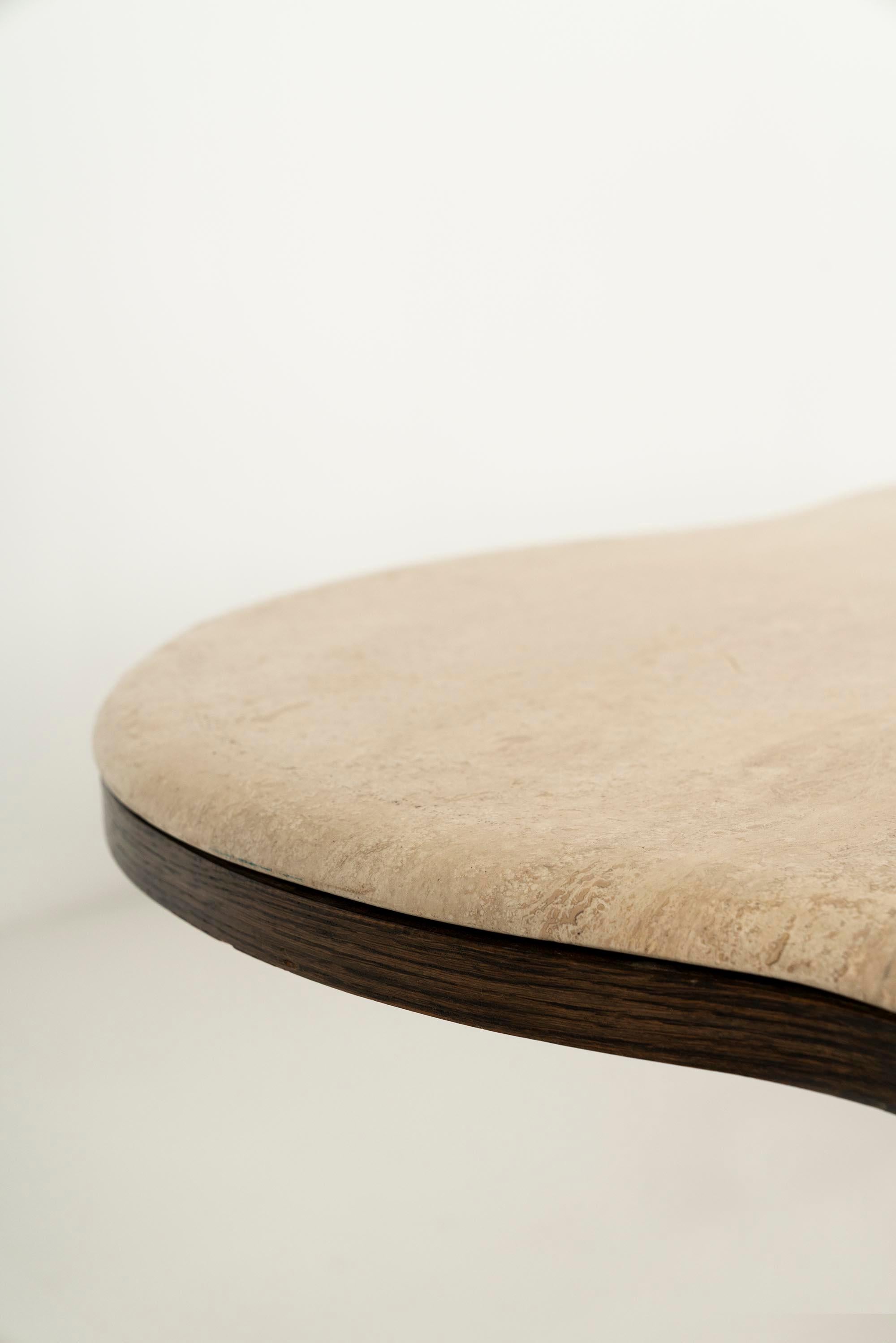 Travertine Coffee Table in the Style of Jean Royère Style, 1970s 5