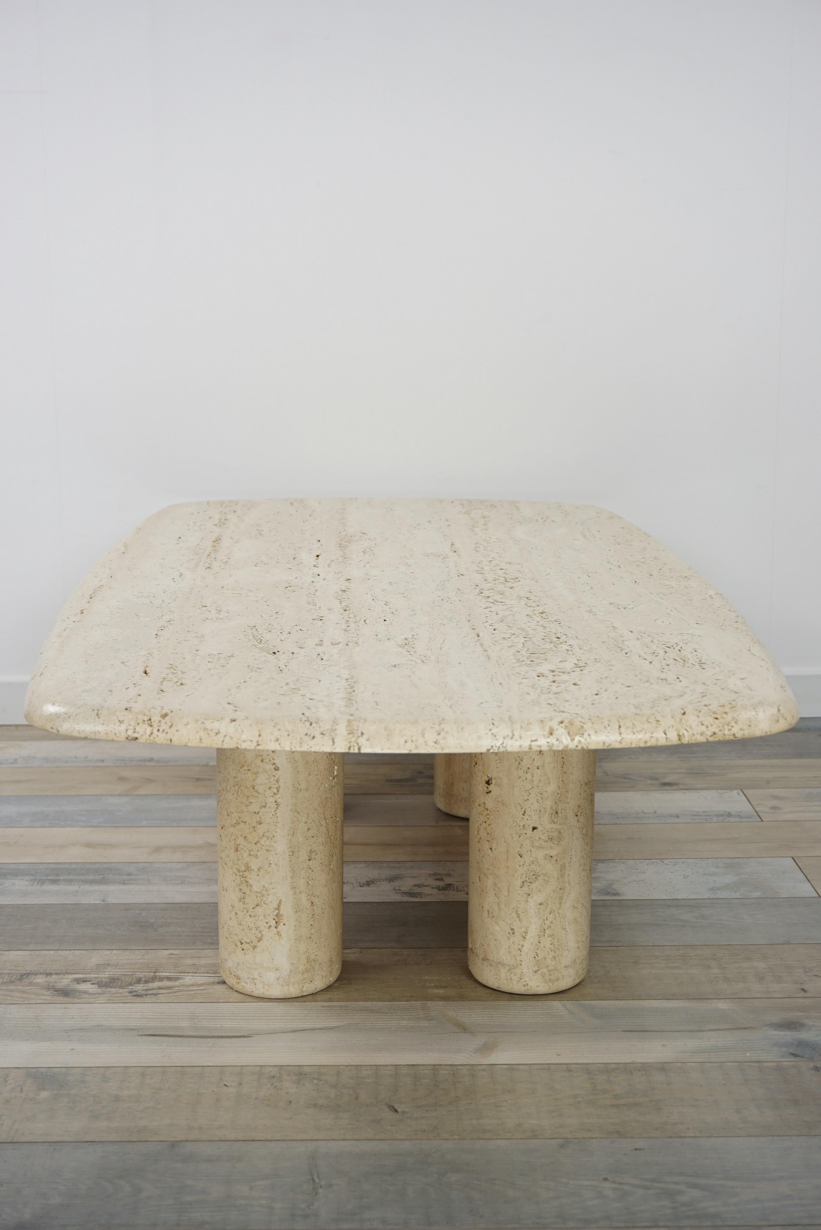 Travertine Coffee Table Italian Design from the 1970s 4