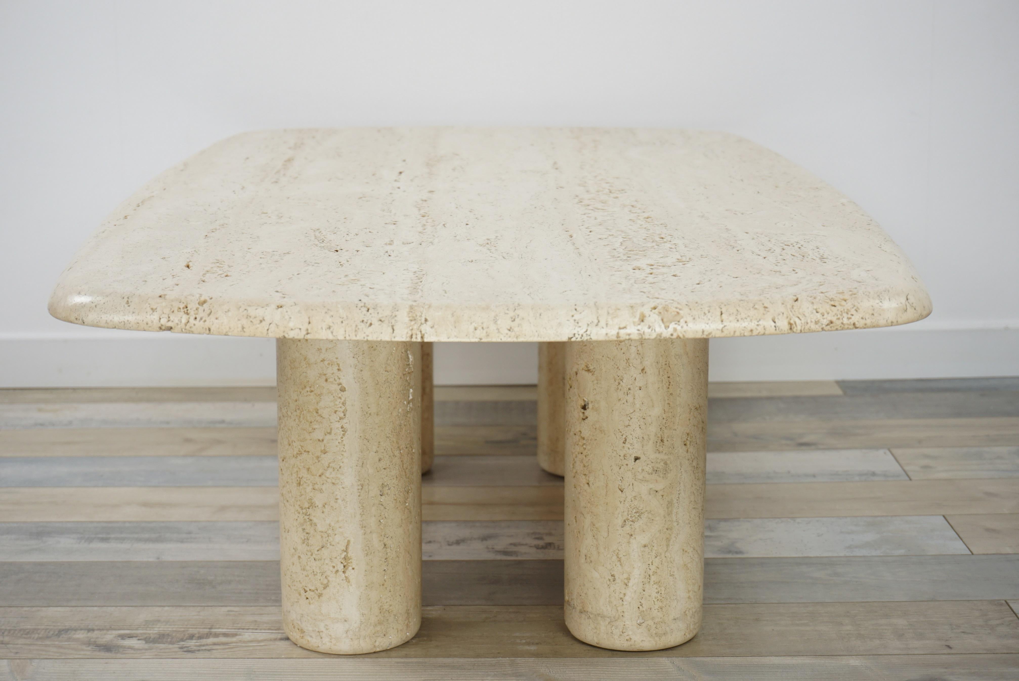 Travertine Coffee Table Italian Design from the 1970s 5