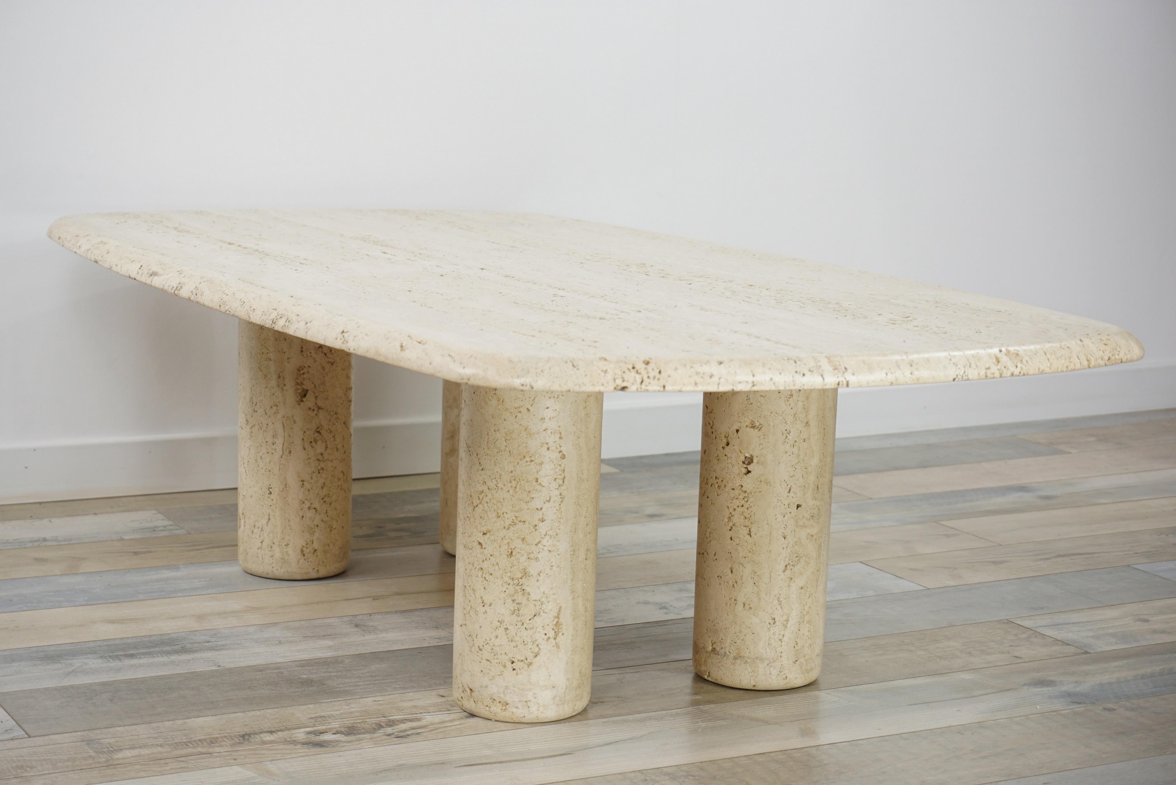 Travertine Coffee Table Italian Design from the 1970s 8