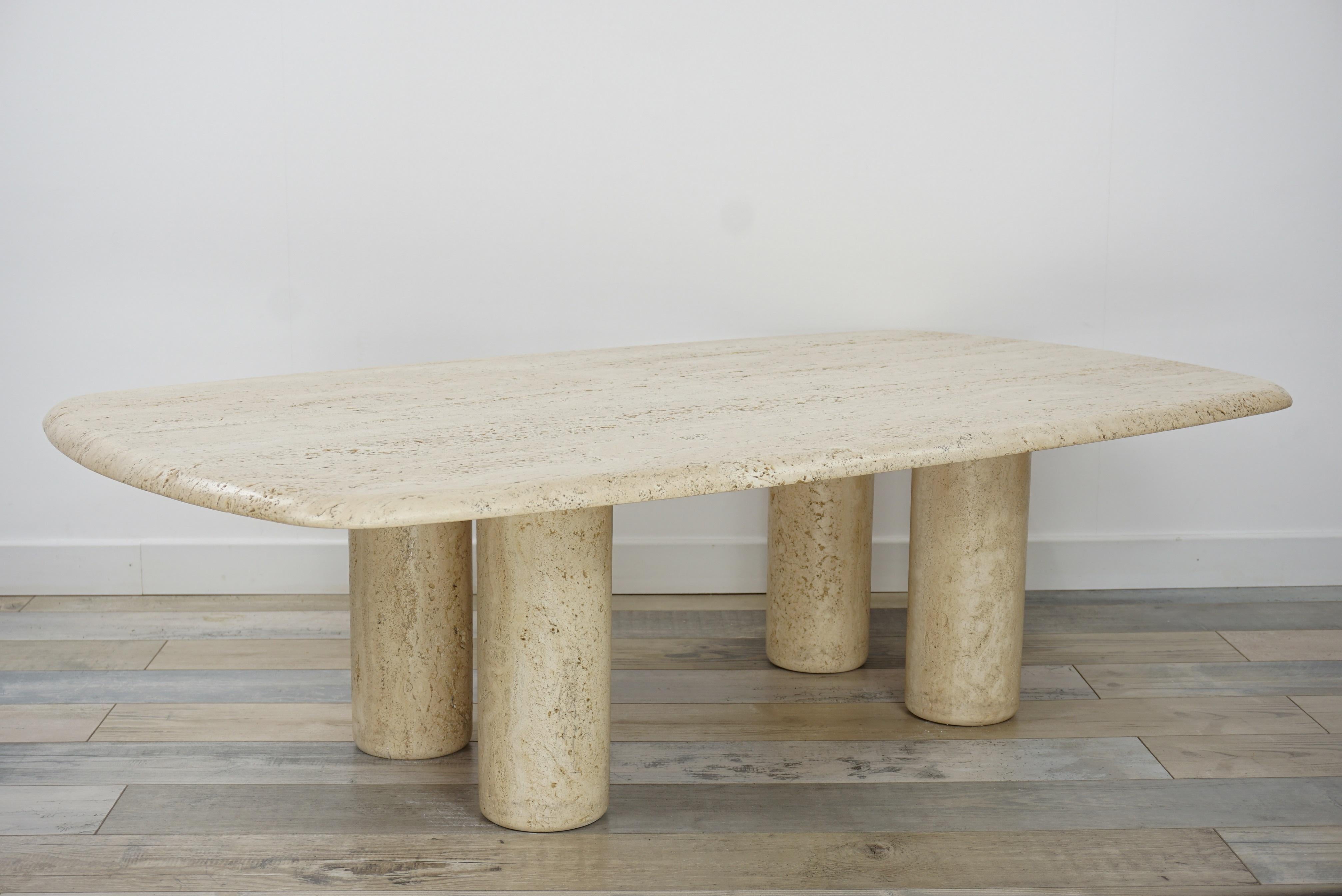 Travertine Coffee Table Italian Design from the 1970s 9