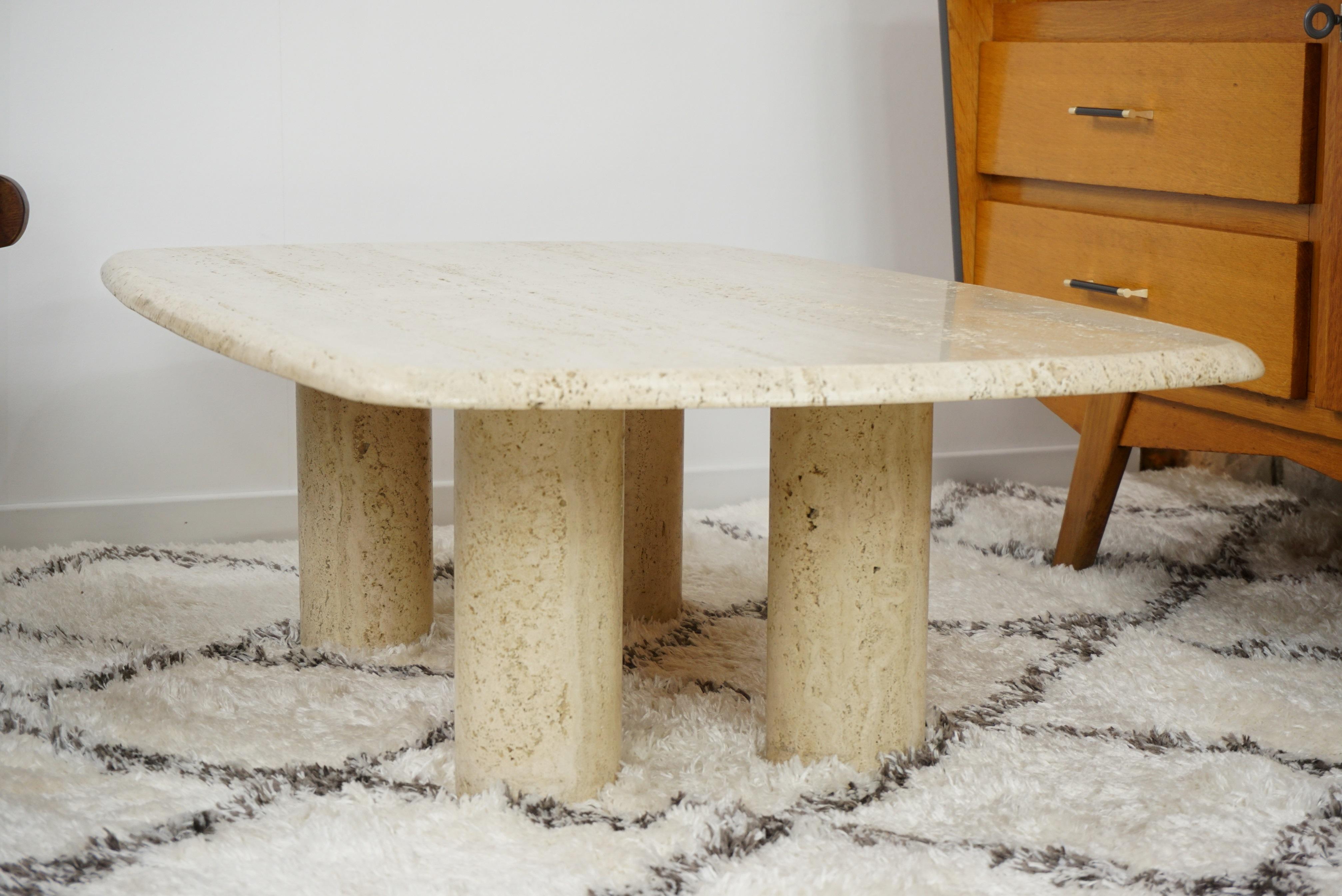 Travertine Coffee Table Italian Design from the 1970s 10