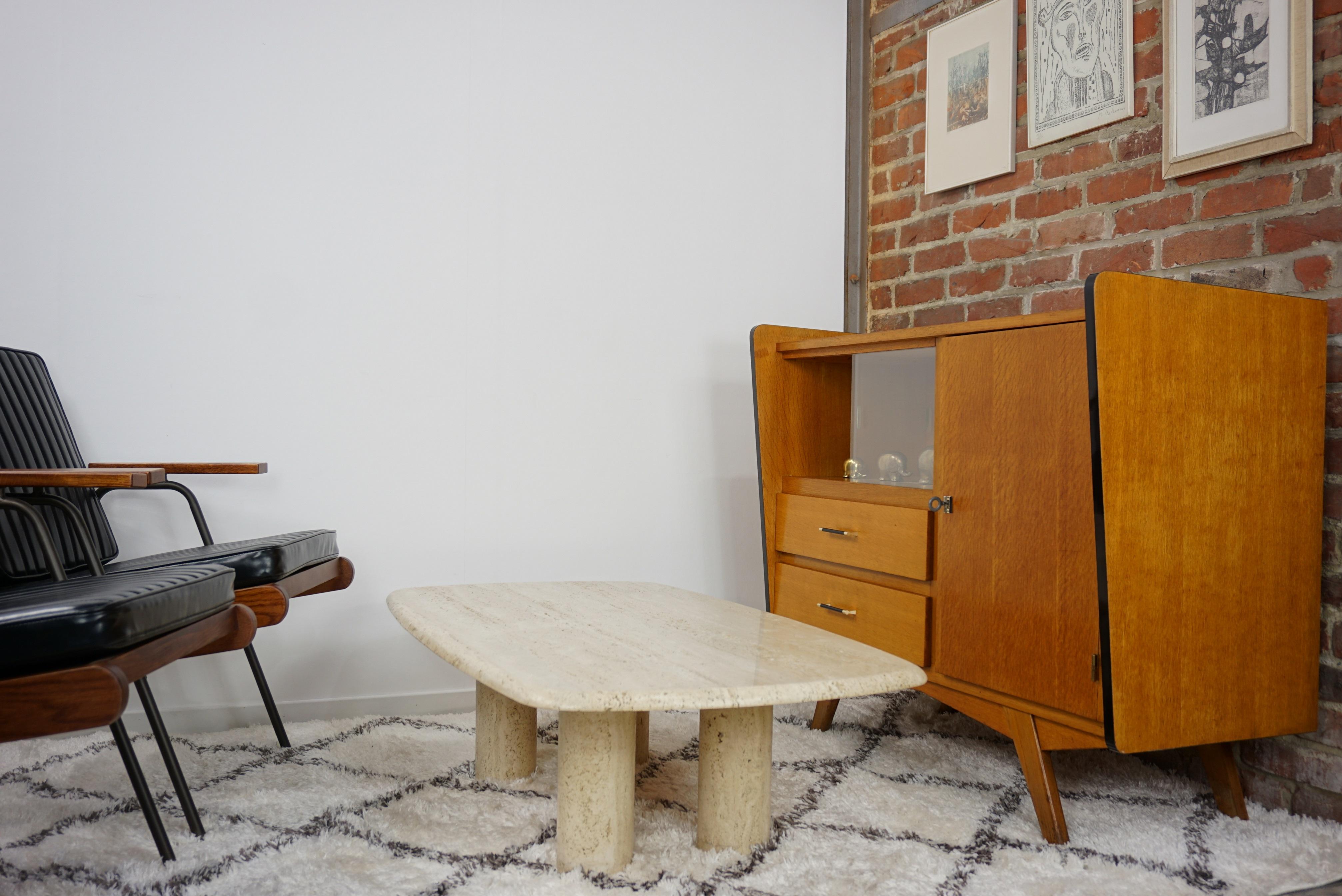 Travertine Coffee Table Italian Design from the 1970s 12