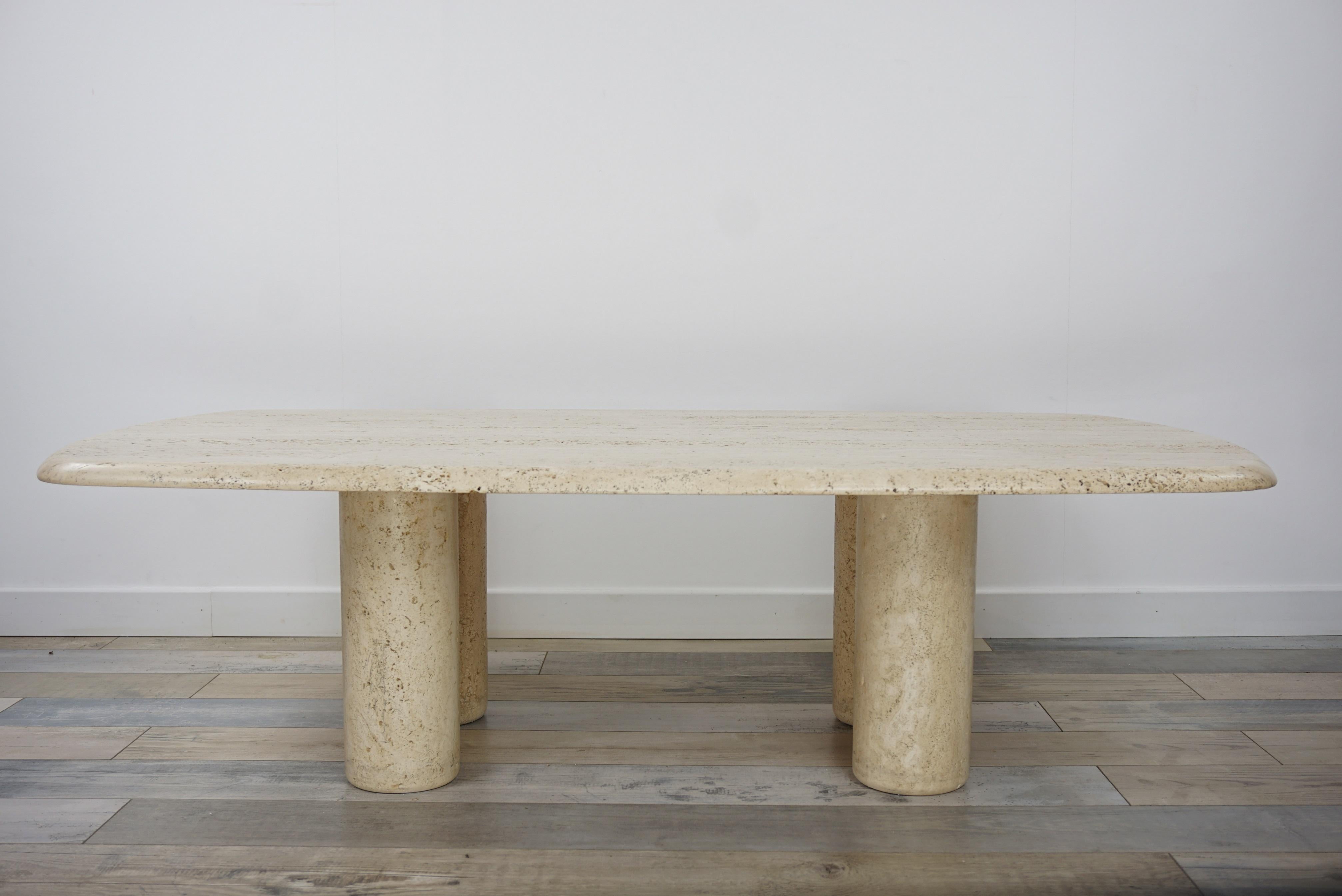 Space Age Travertine Coffee Table Italian Design from the 1970s