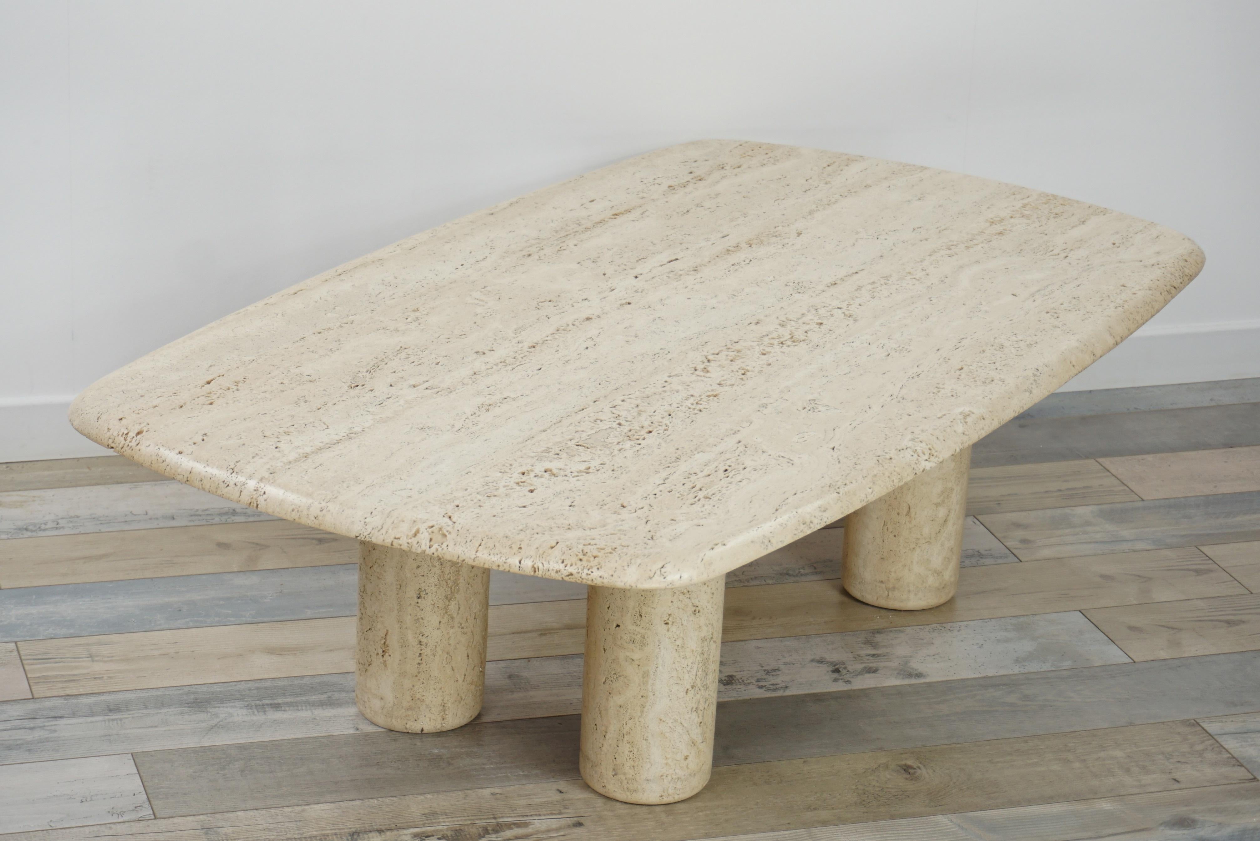 20th Century Travertine Coffee Table Italian Design from the 1970s